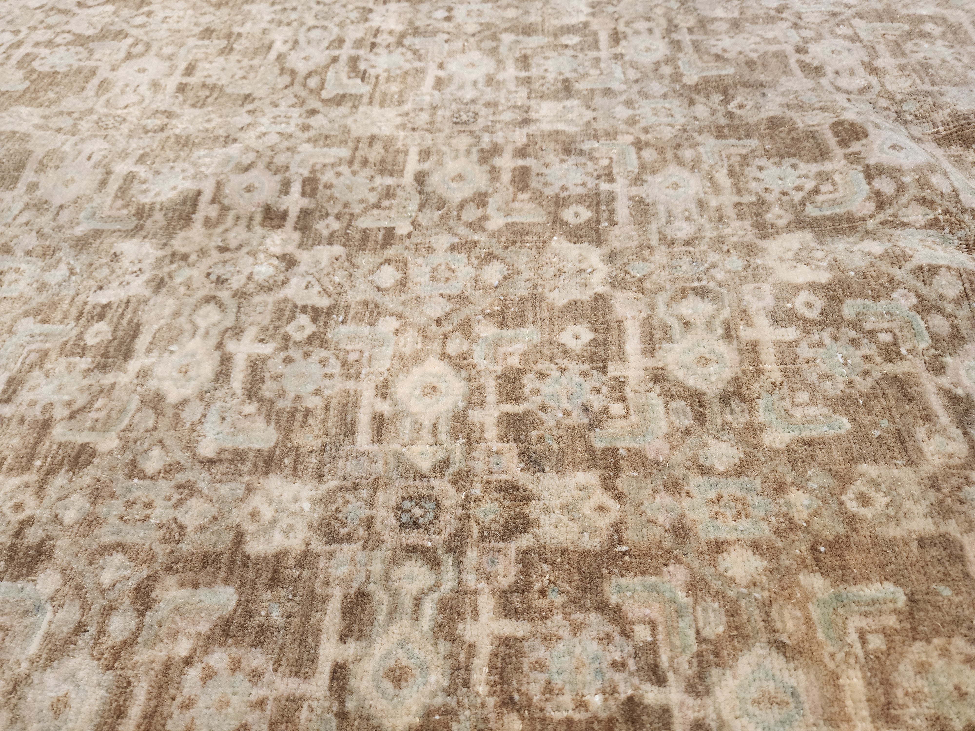 vintage Oushak Wool Large Area Rug — corner detail