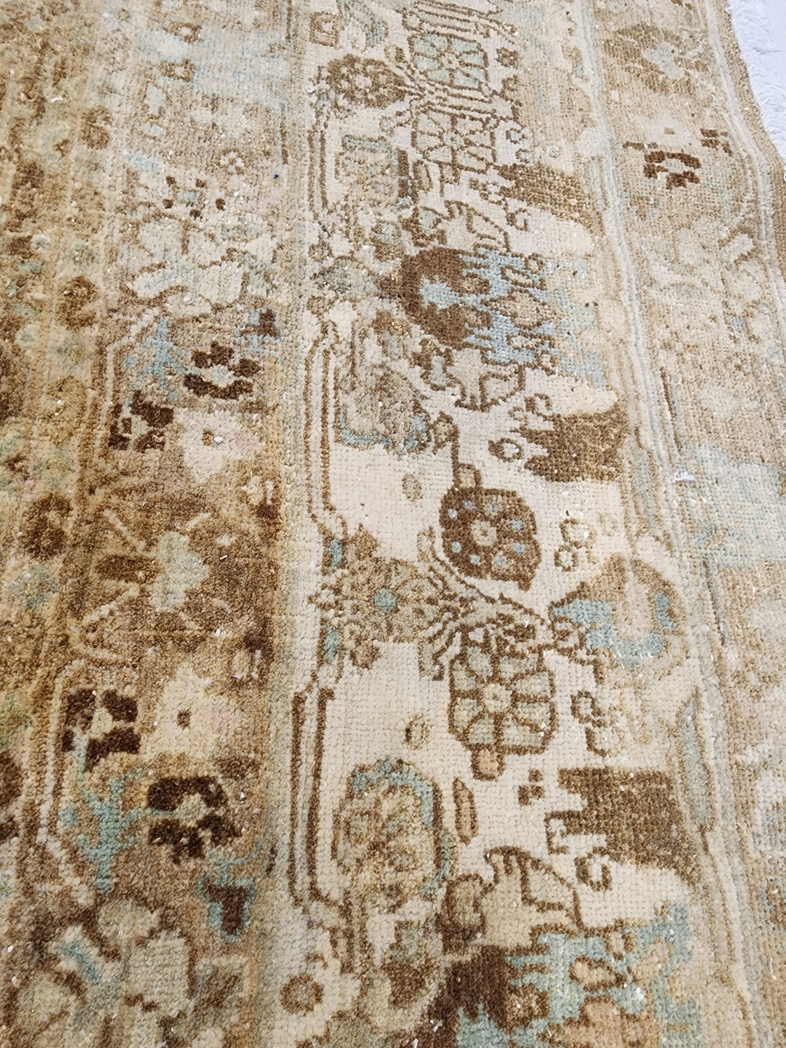 vintage Oushak Wool Large Area Rug — edge weave