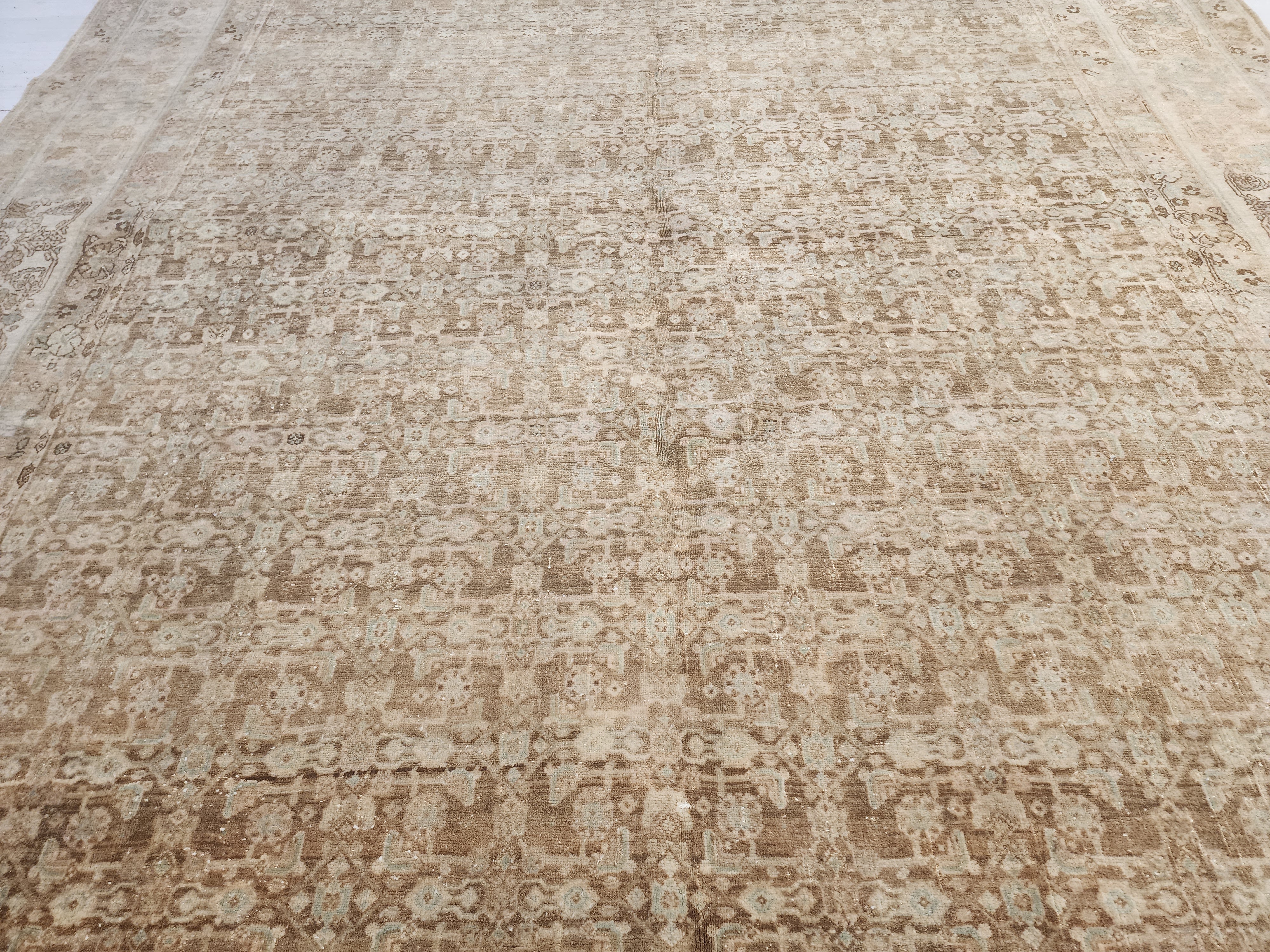vintage Oushak Wool Large Area Rug — pile detail