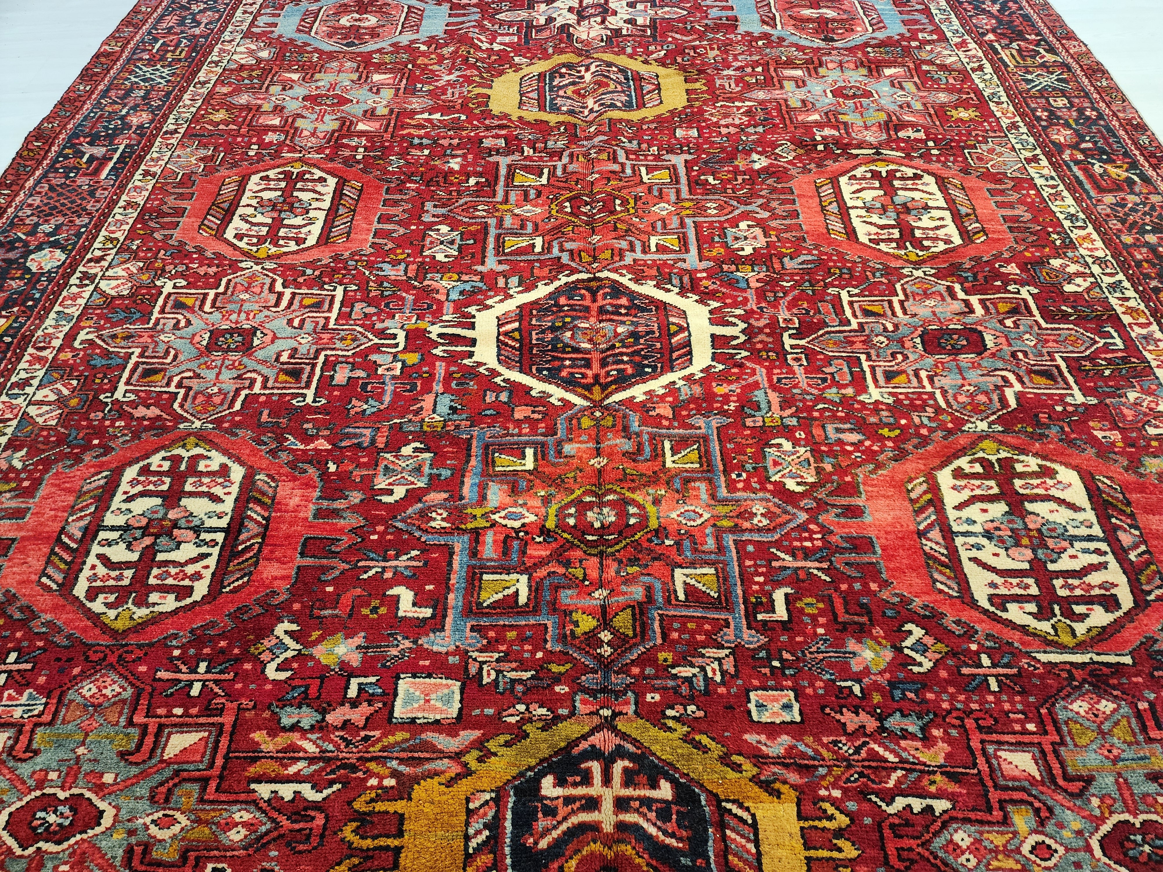 vintage Anatolian Wool Large Area Rug — edge weave