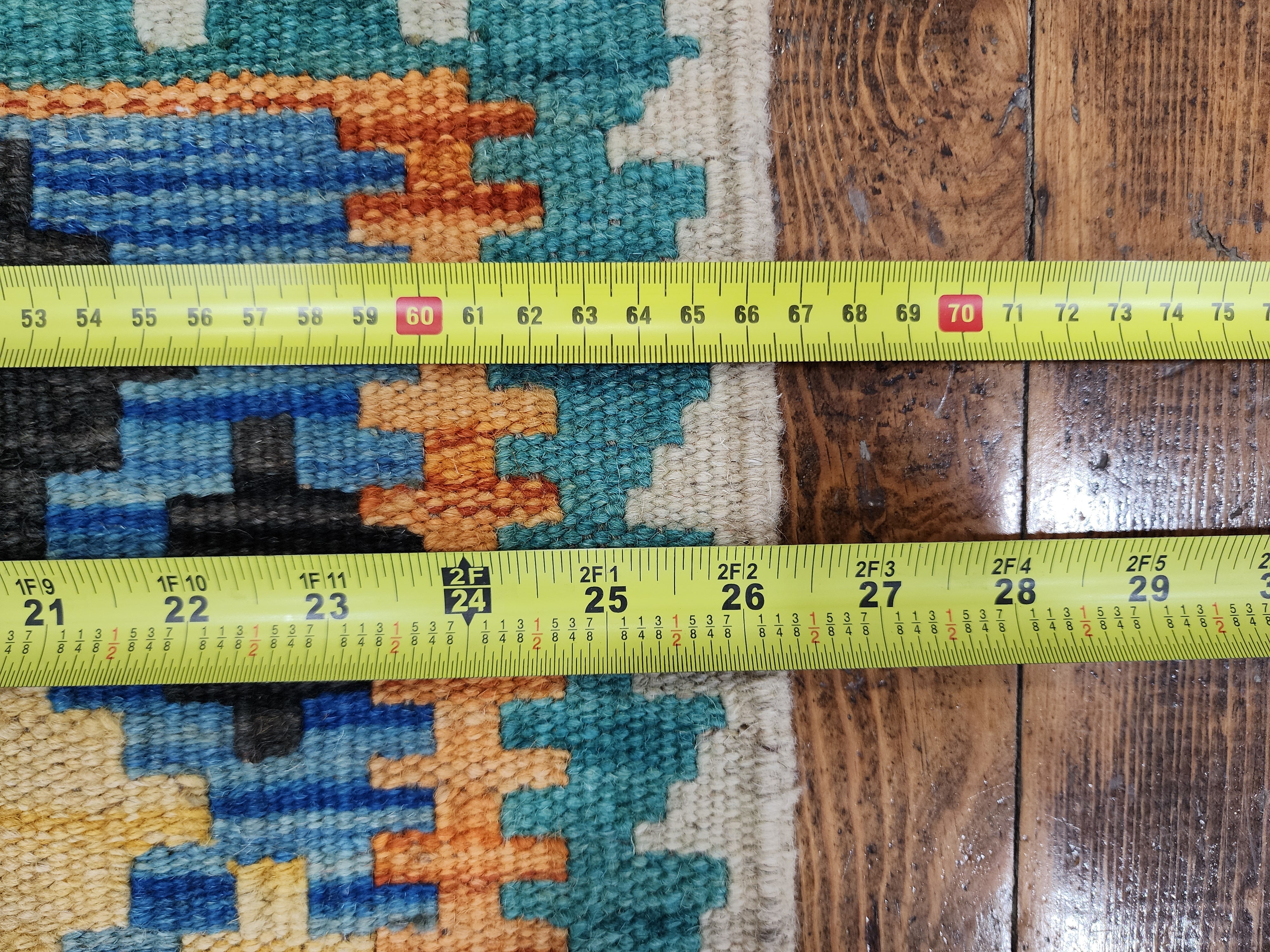 vintage Afghan Maimana Wool Small Rug — styled view
