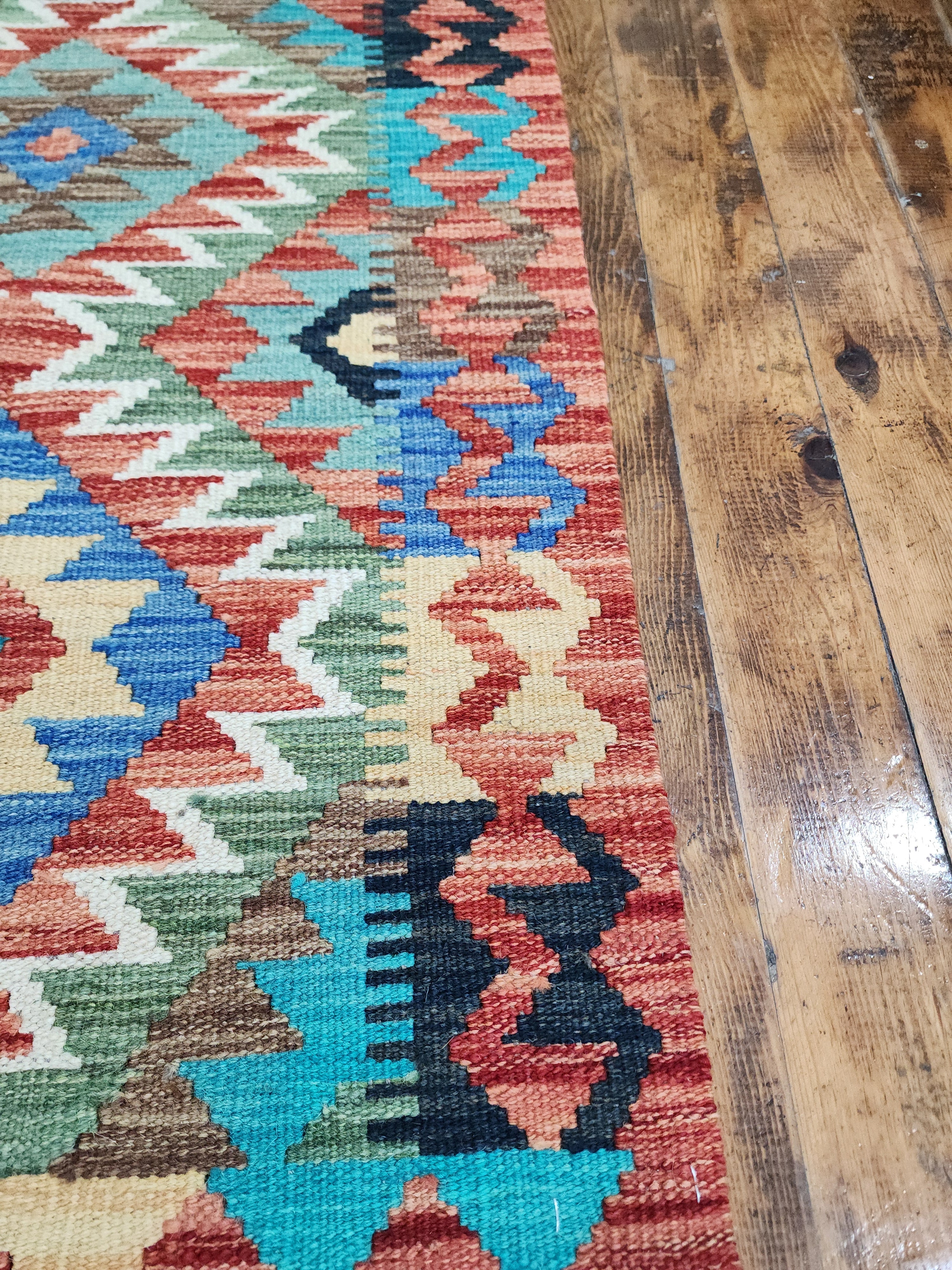 vintage Afghan Maimana Wool Small Rug — edge weave