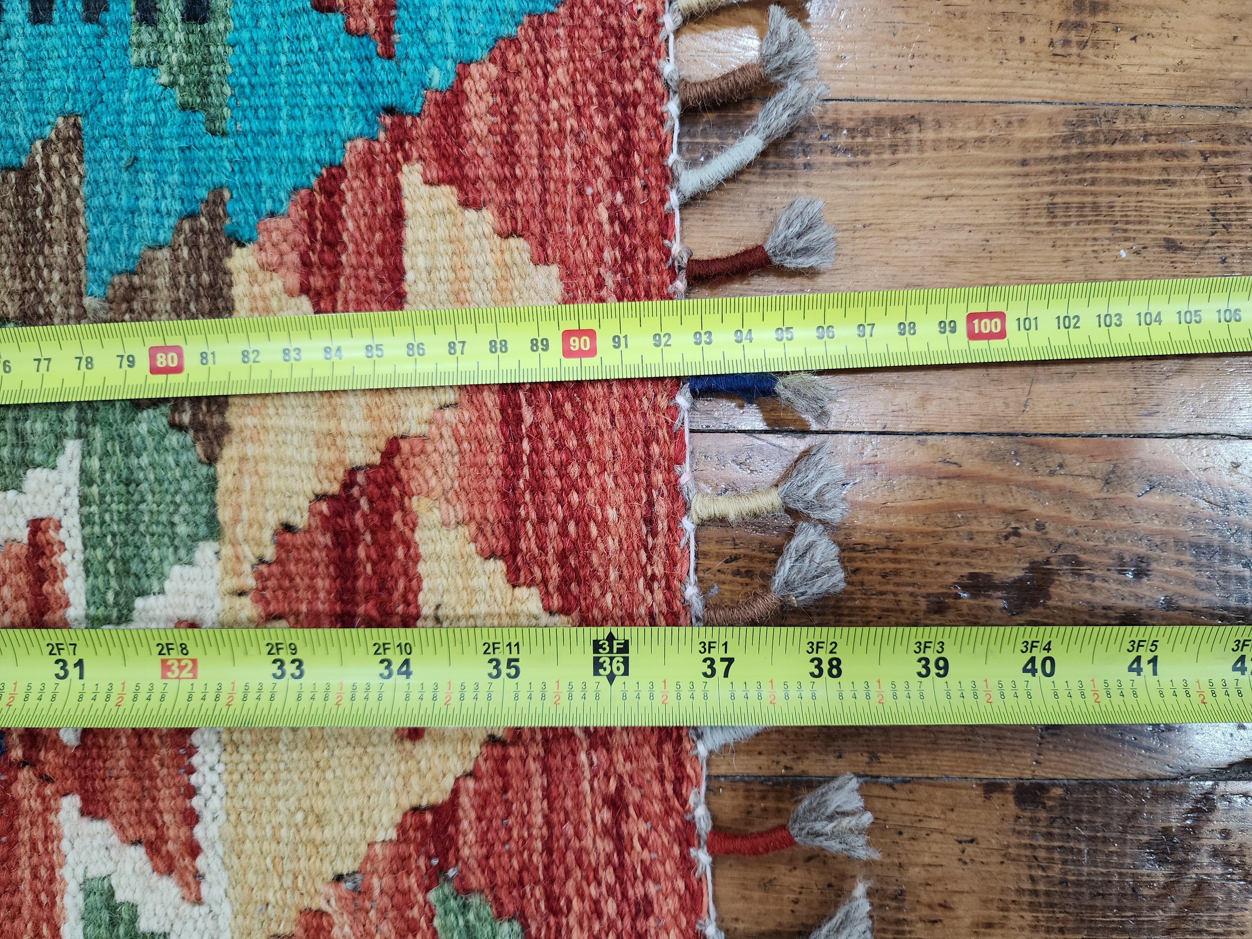 vintage Afghan Maimana Wool Small Rug — colour close-up
