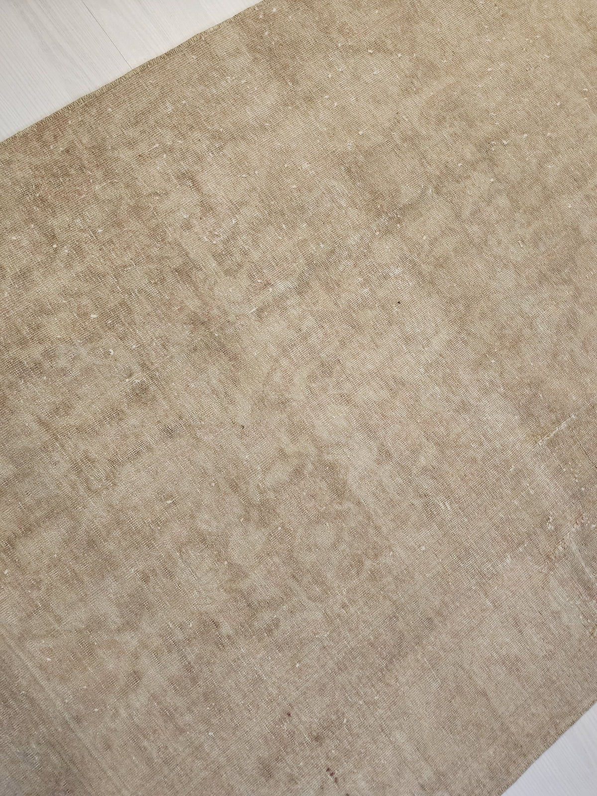Zawalli — Vintage Turkish Wool Runner Rug, Muted Beige Distressed Anatolian Carpet (85x293cm)