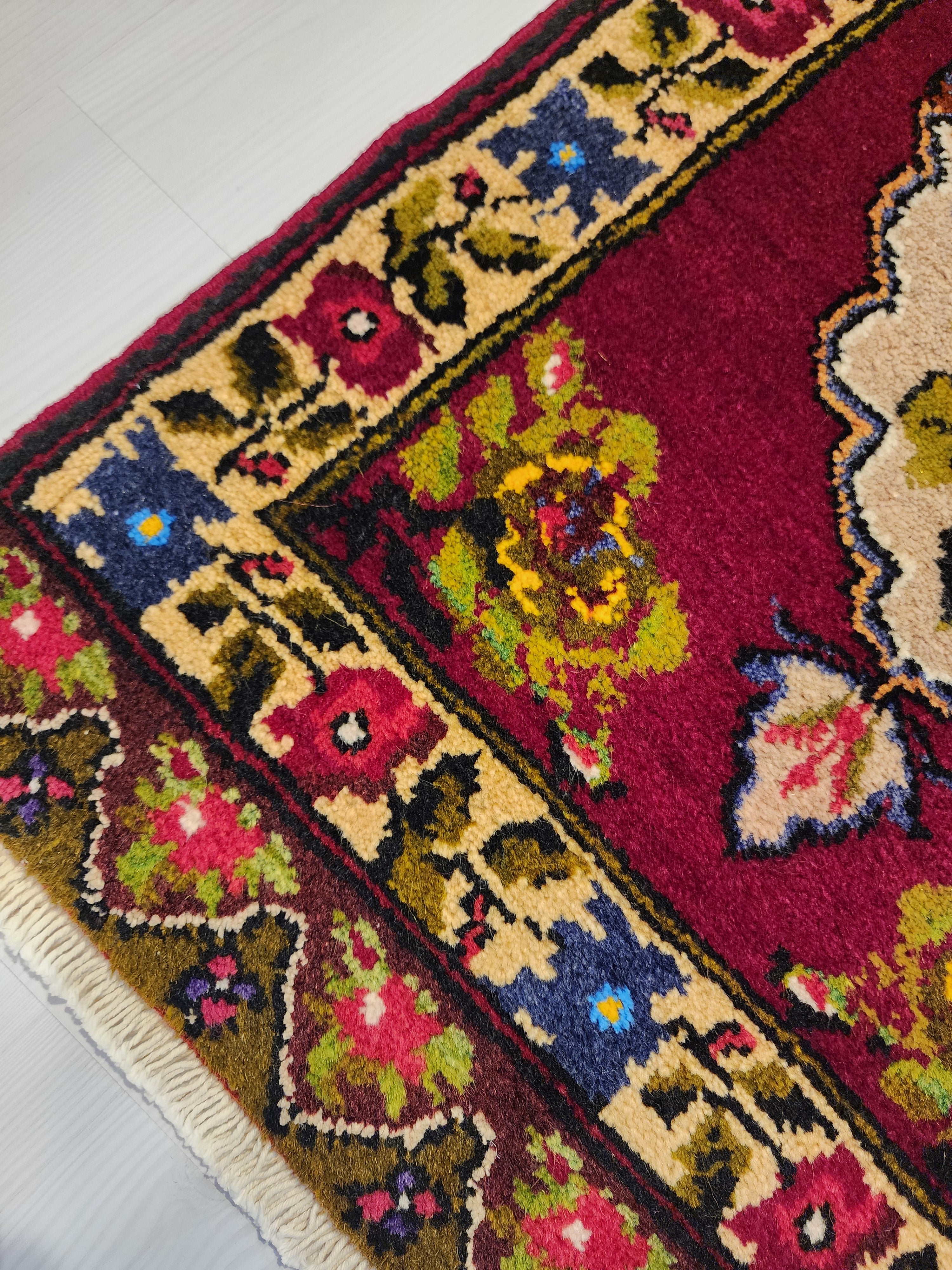 antique Oushak Wool Small Rug — styled view