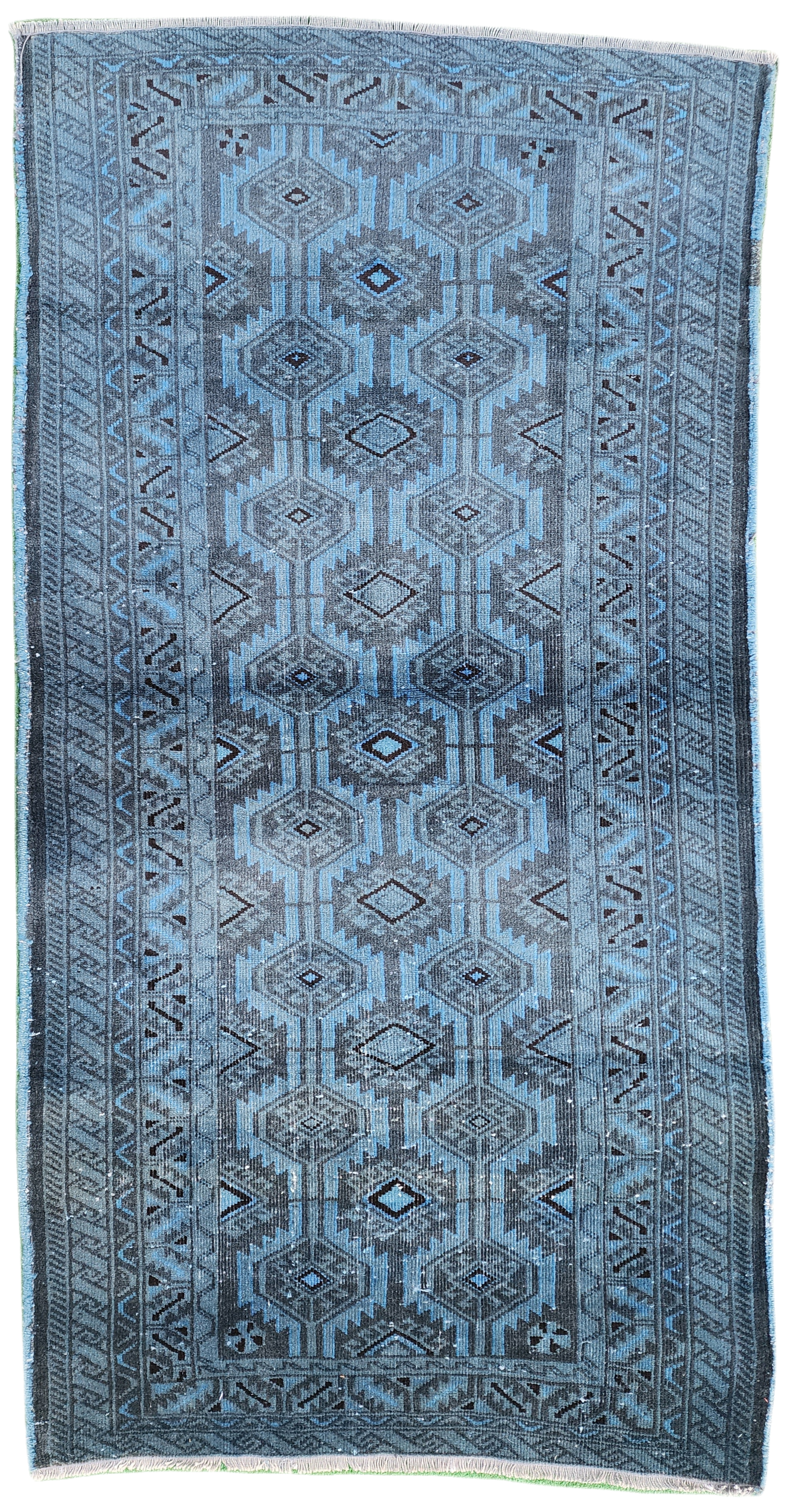 Overdyed Vintage Distressed Living Room Rug 6'2"x3'2"