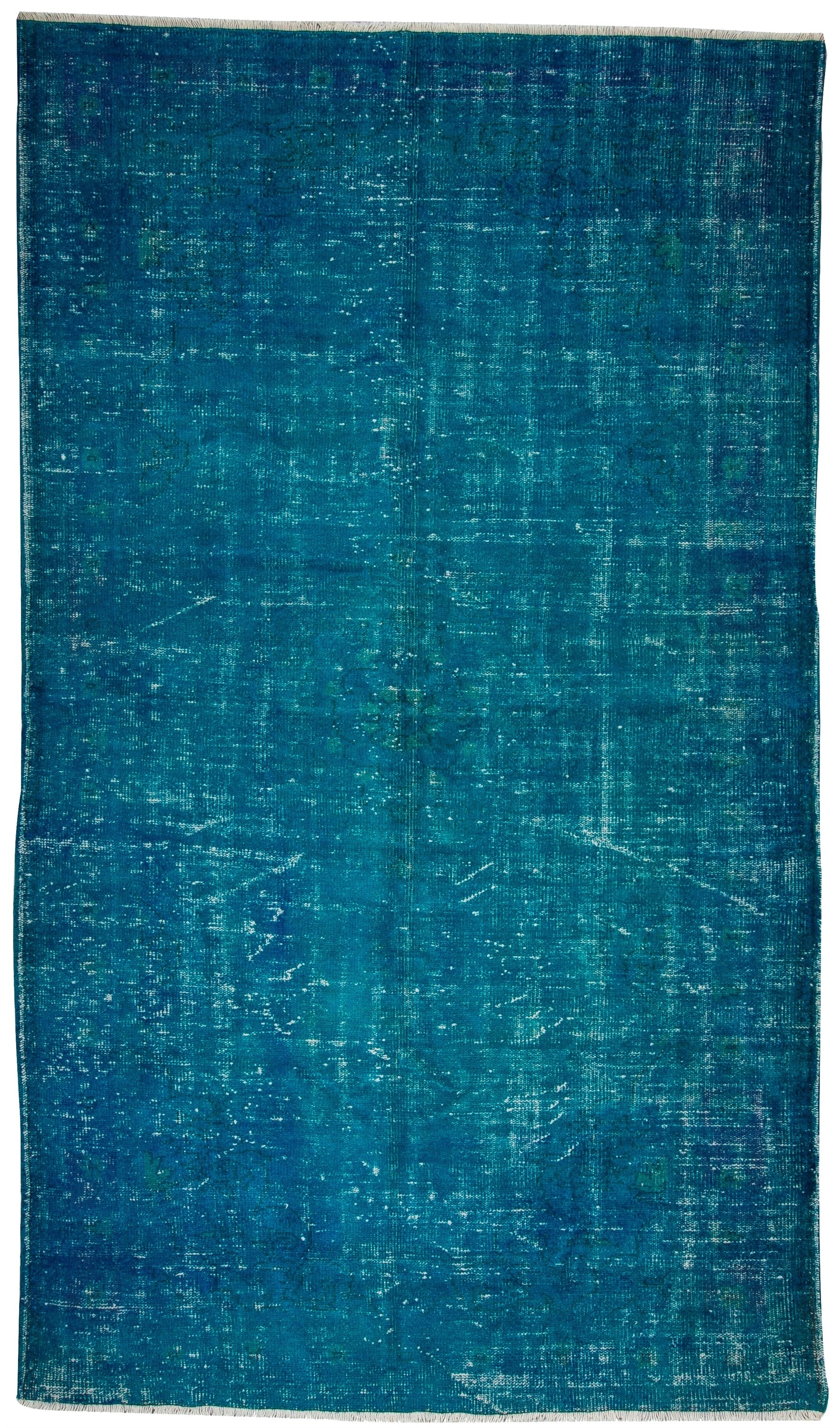 Overdyed Blue Persian Rug, Recycled Vintage Rug 10'2"x''6''