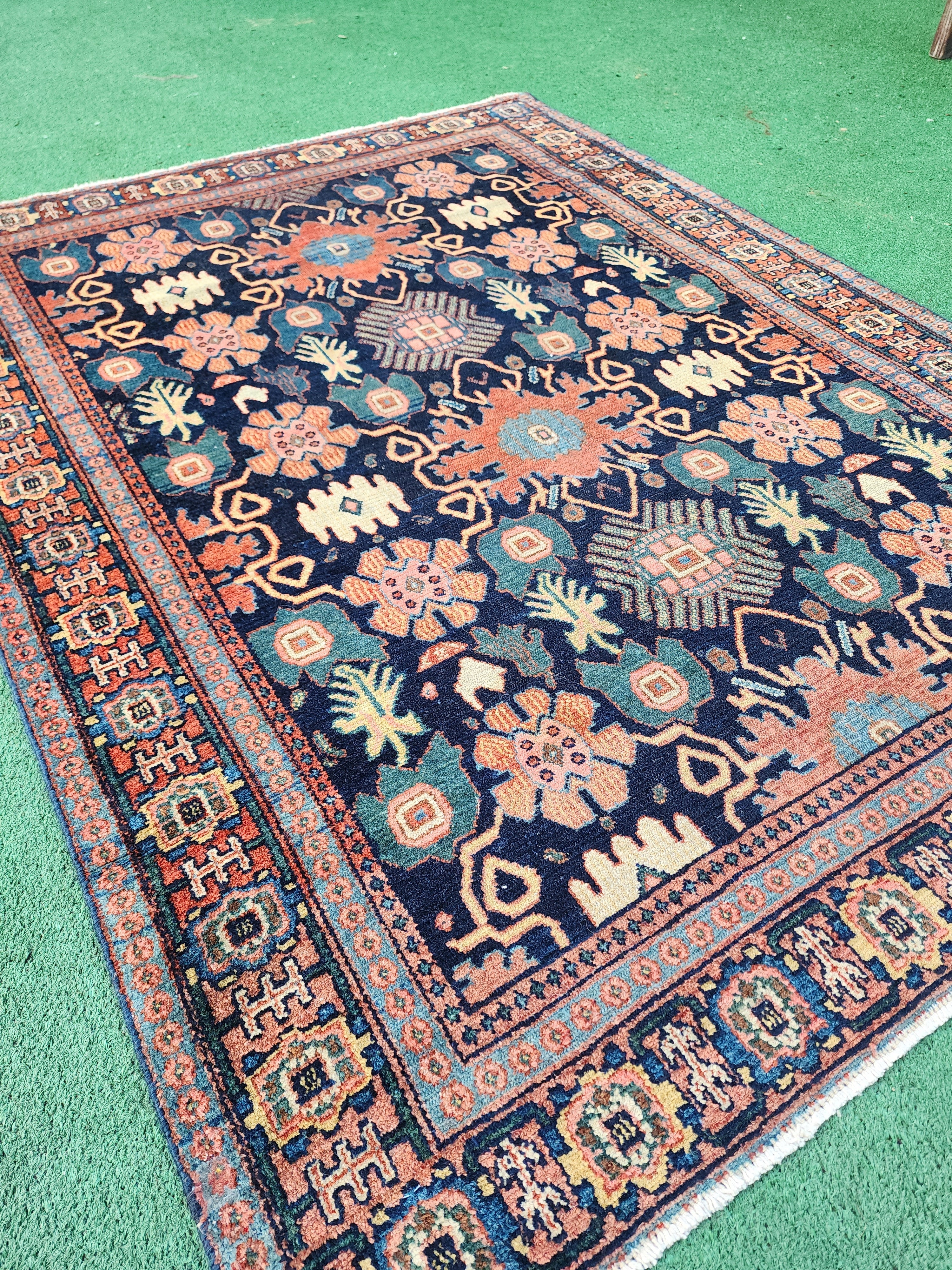 antique Persian Wool Small Rug — back view