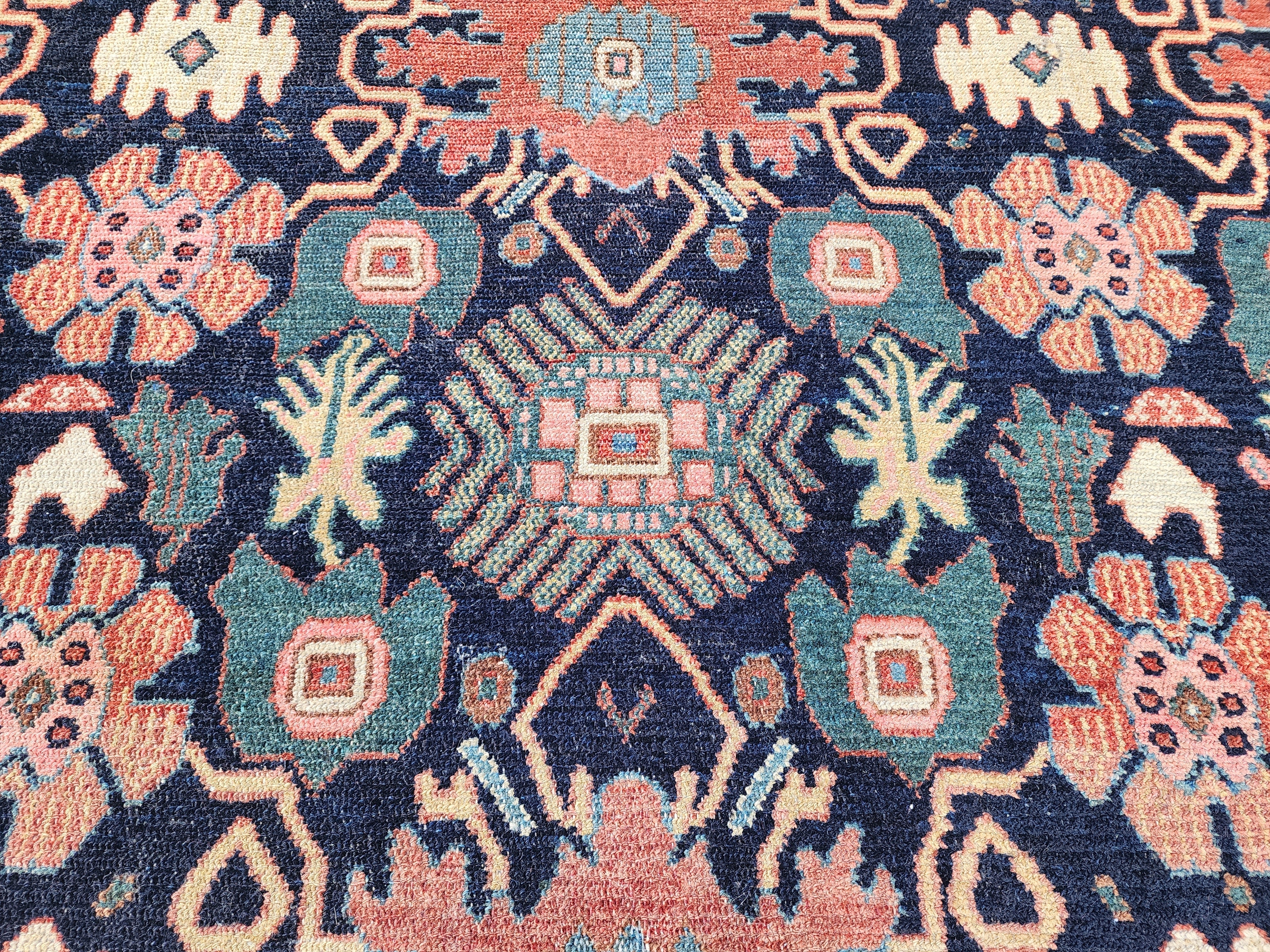 antique Persian Wool Small Rug — corner detail
