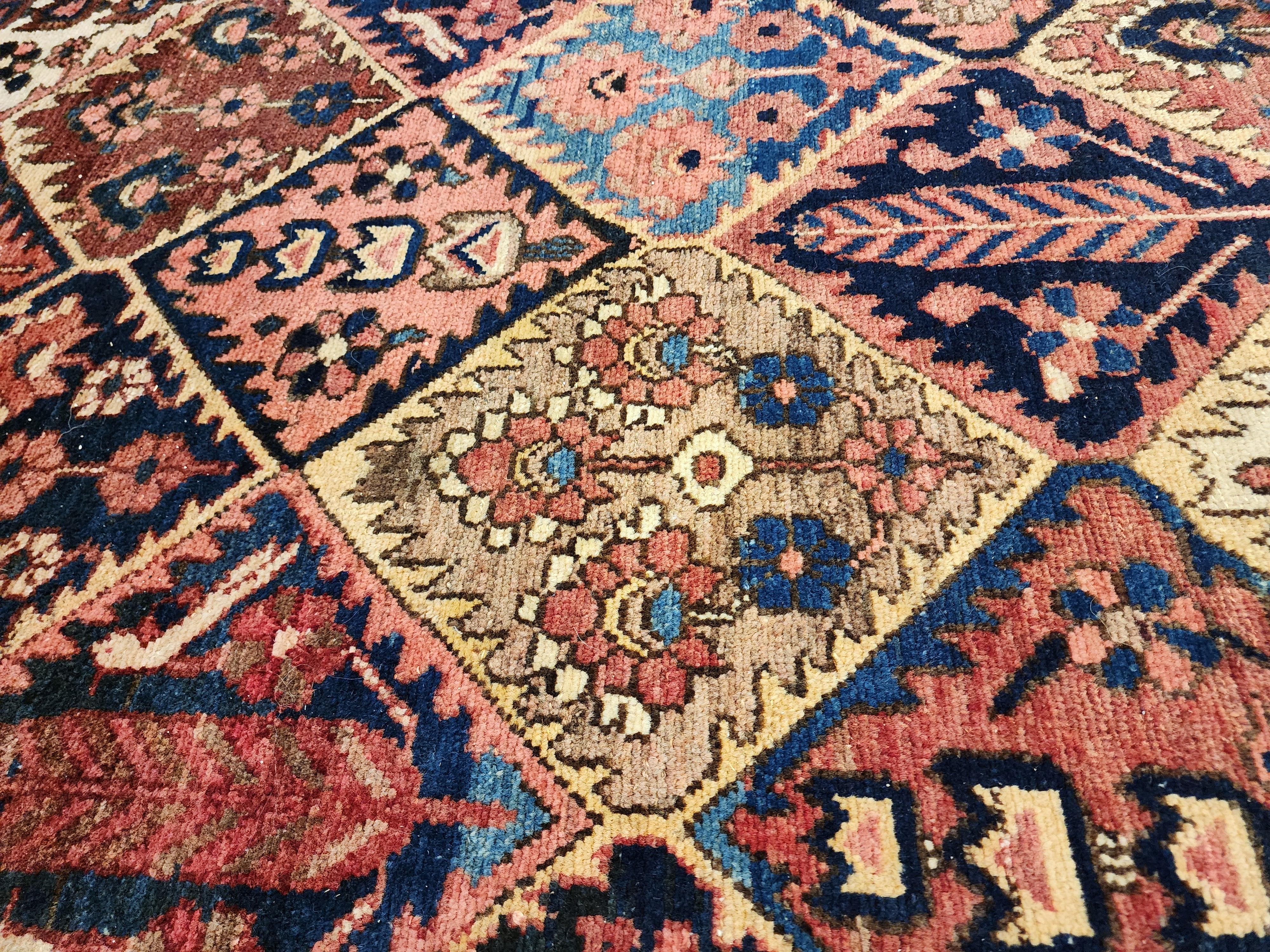 antique Persian Wool Large Area Rug — corner detail