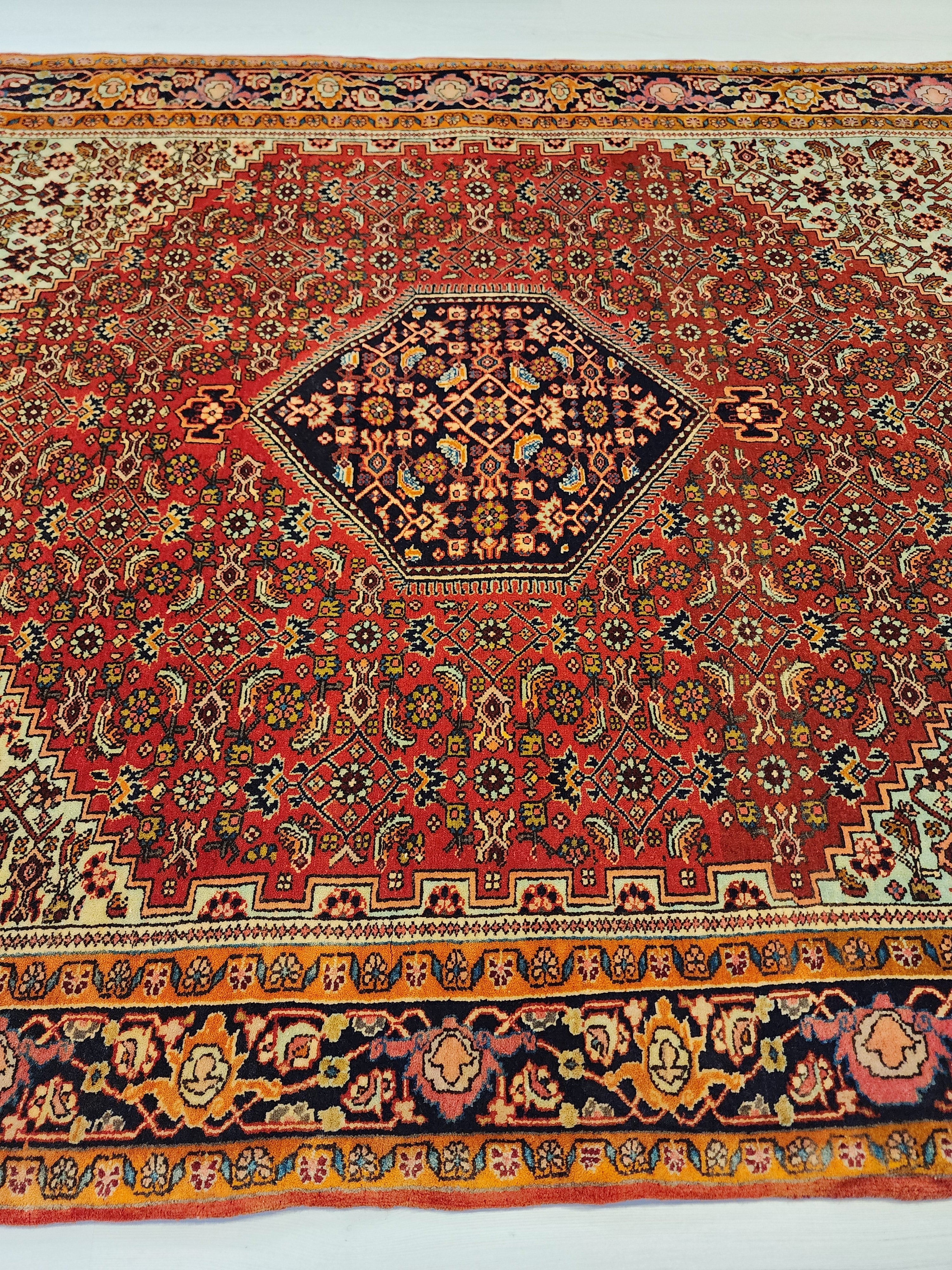vintage Persian Wool Small Rug — colour close-up