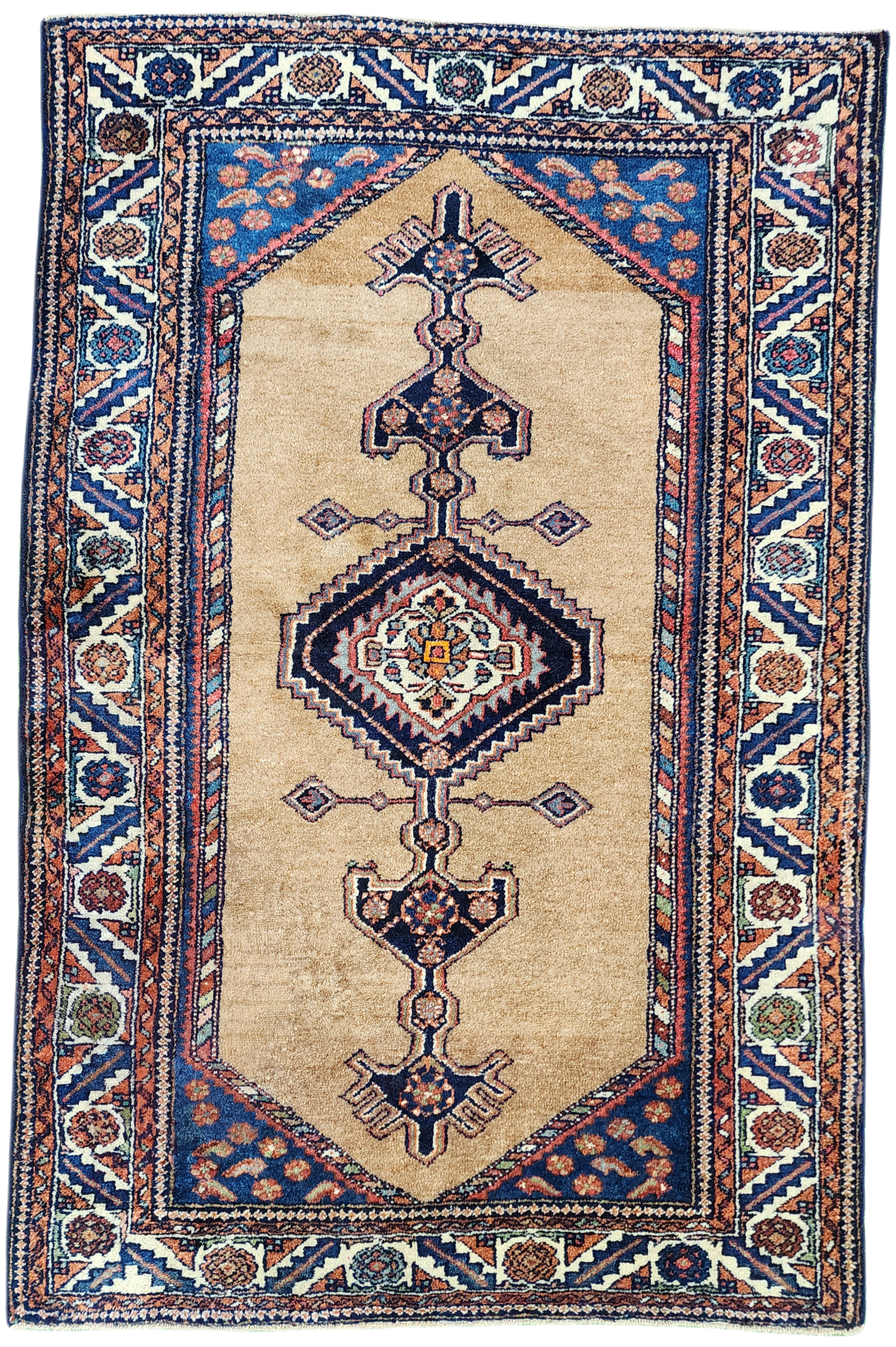 Brown Antique Persian Sarap Rug, 6'4''x4'4''