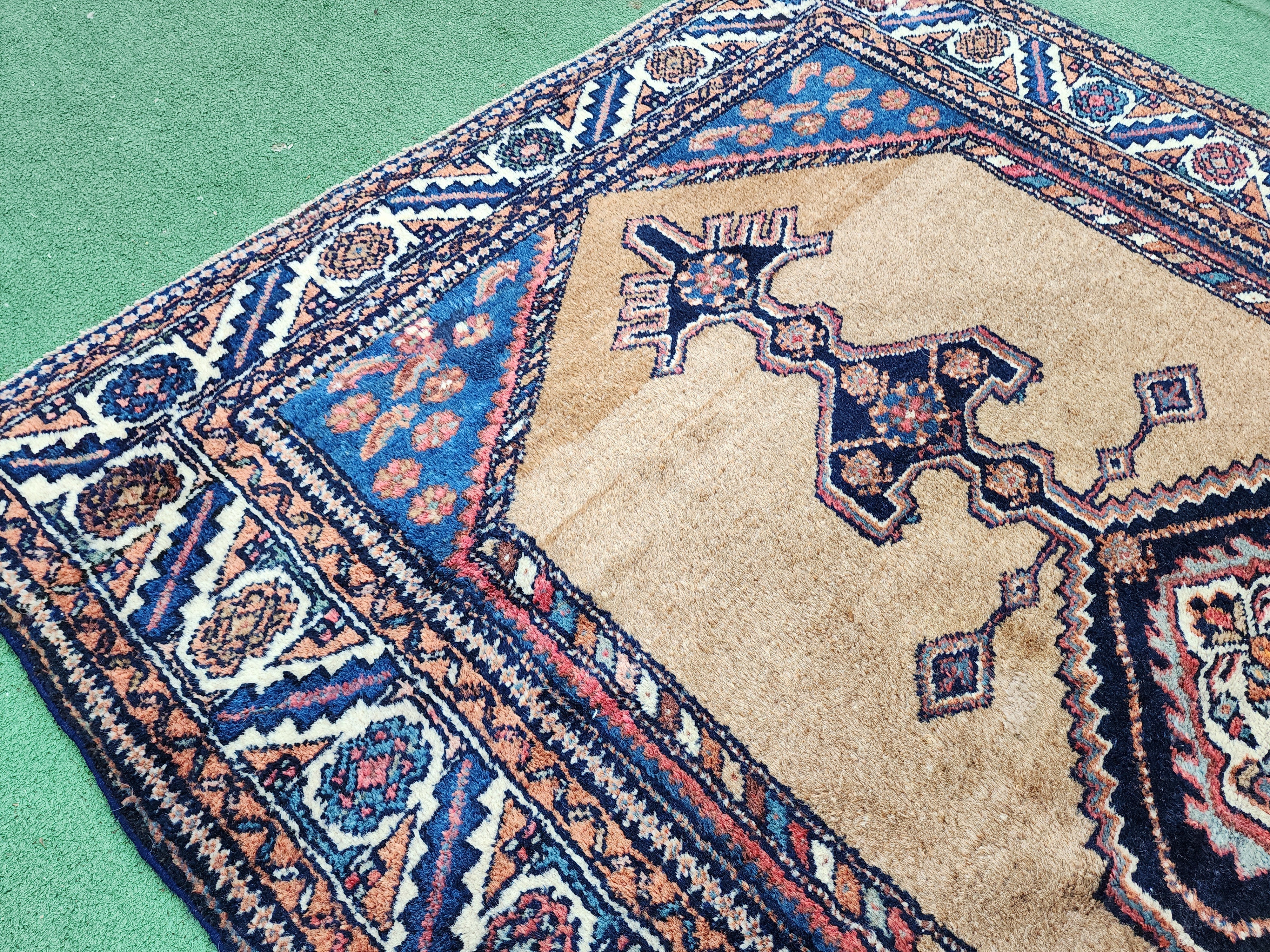 antique Persian Wool Small Rug — pile detail