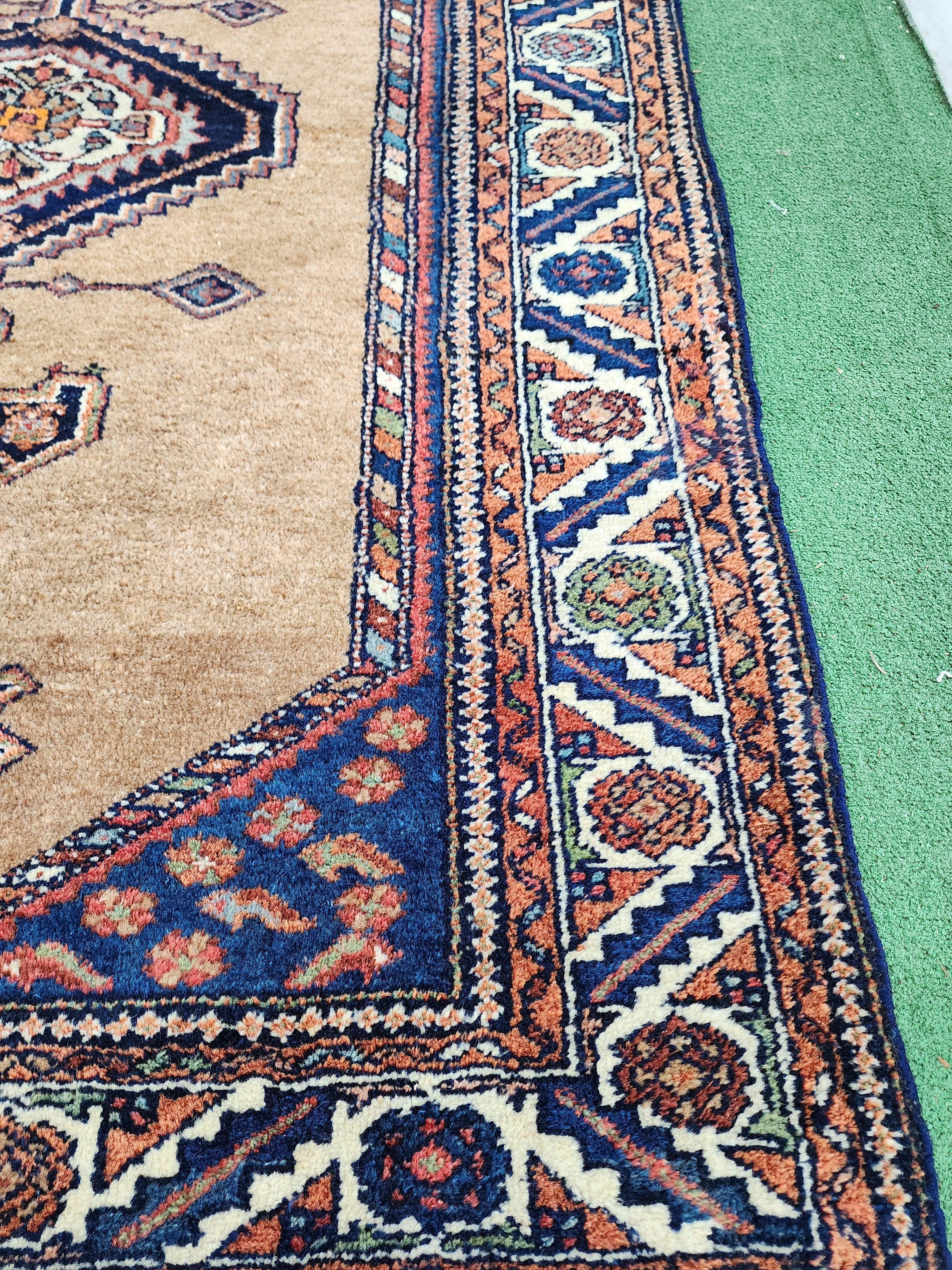 antique Persian Wool Small Rug — pattern close-up