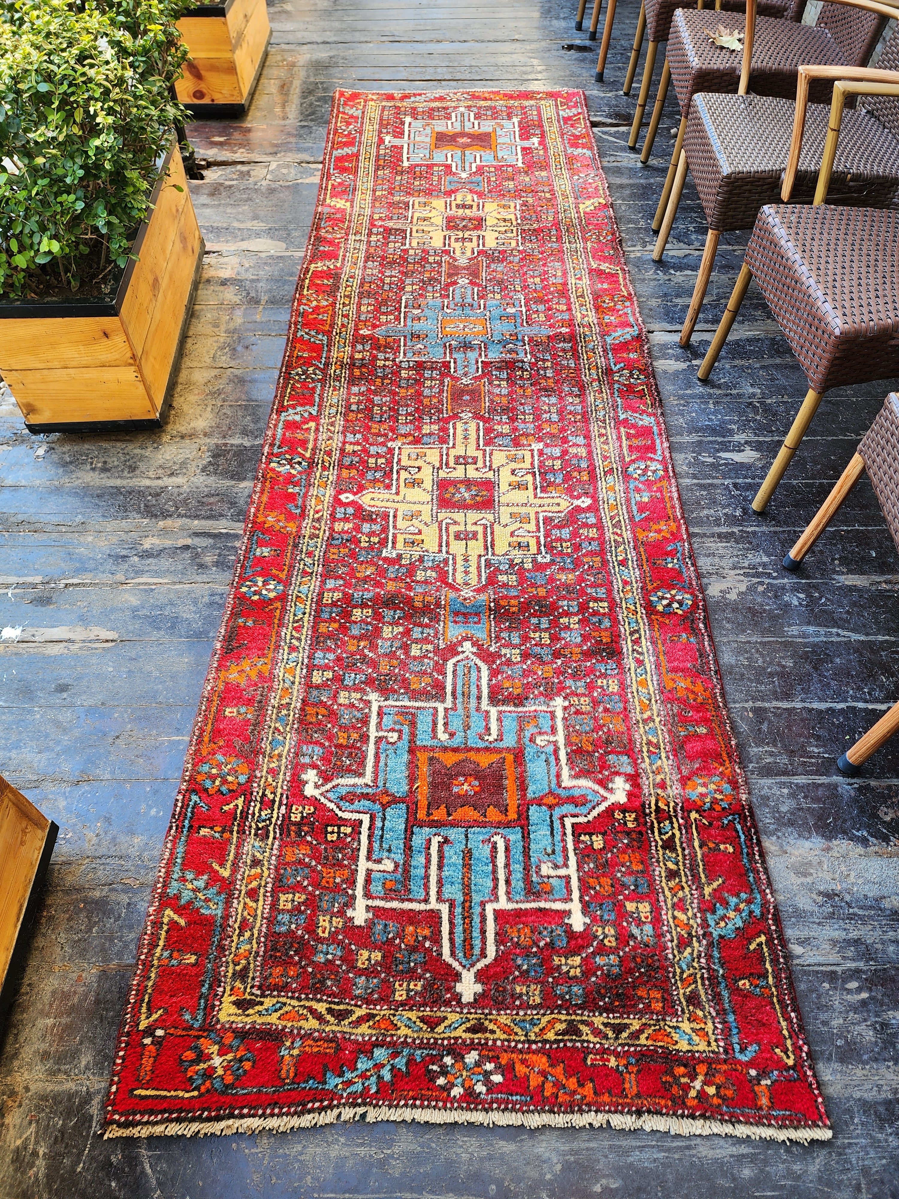 Red Persian Karaja Runner 3'1''x11'1''