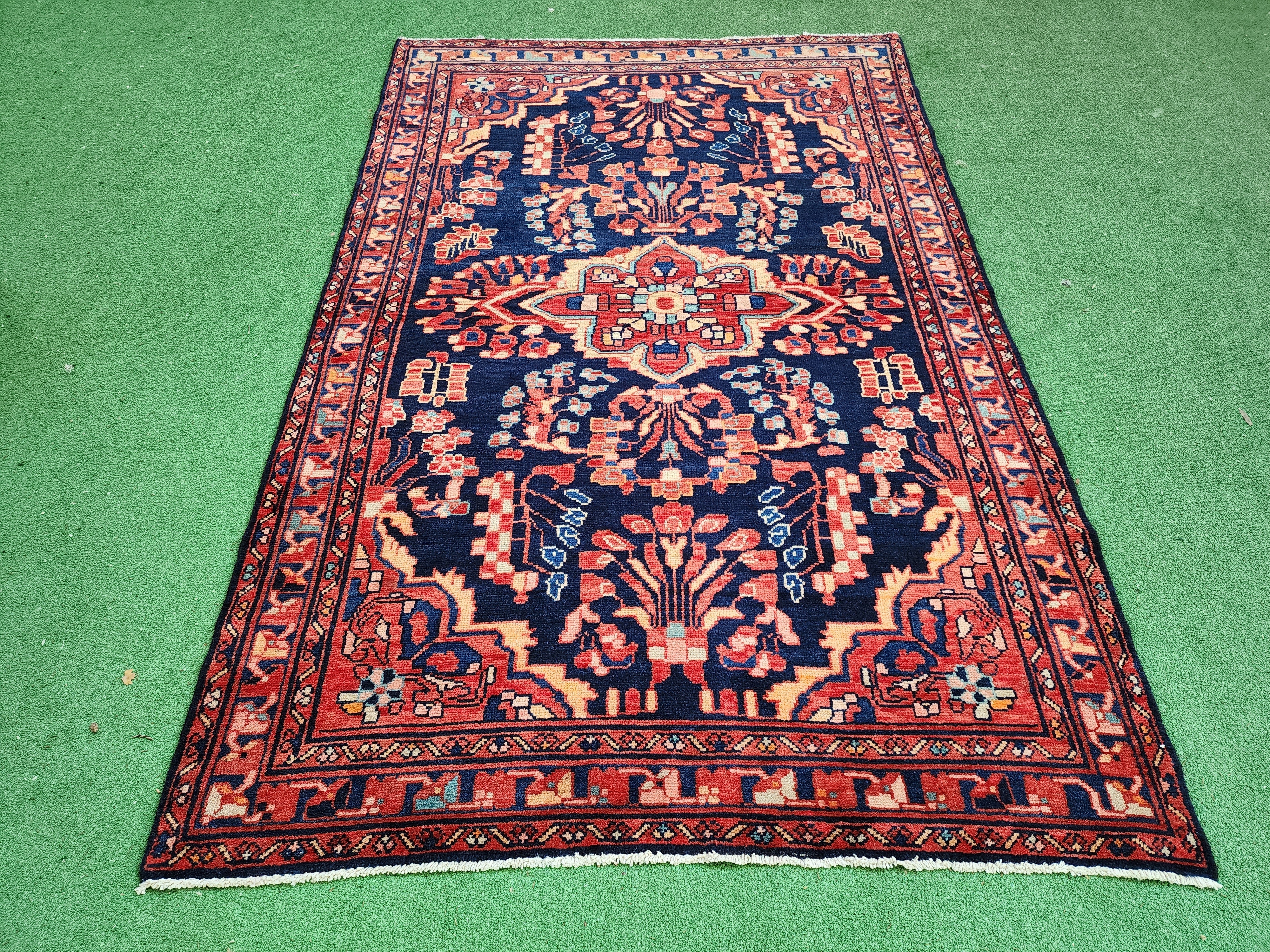vintage Persian Wool Area Rug — detail texture