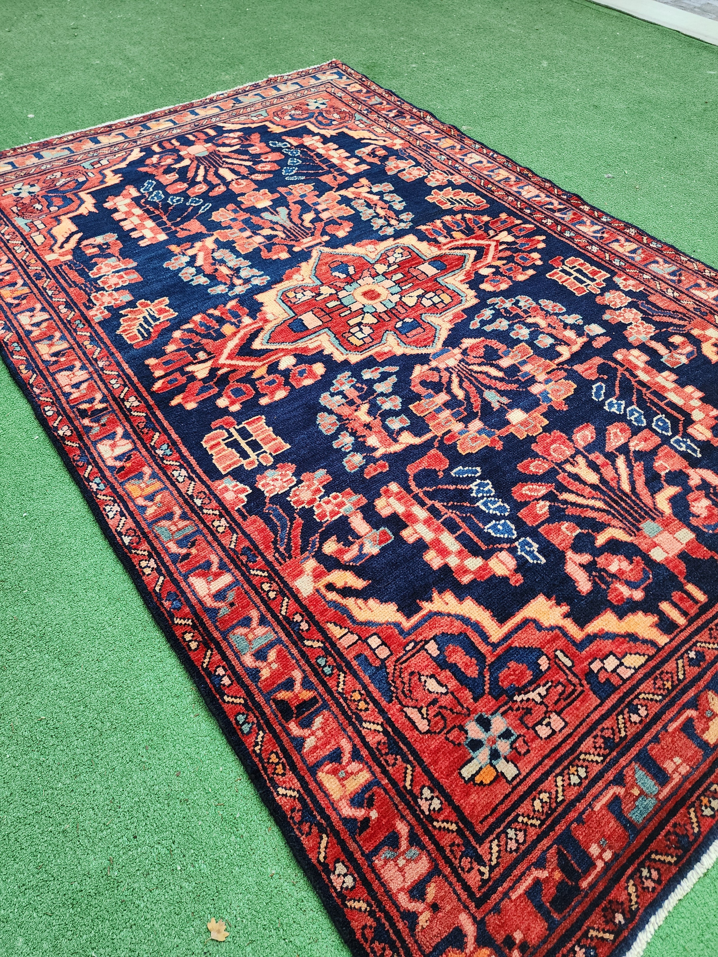 vintage Persian Wool Area Rug — back view
