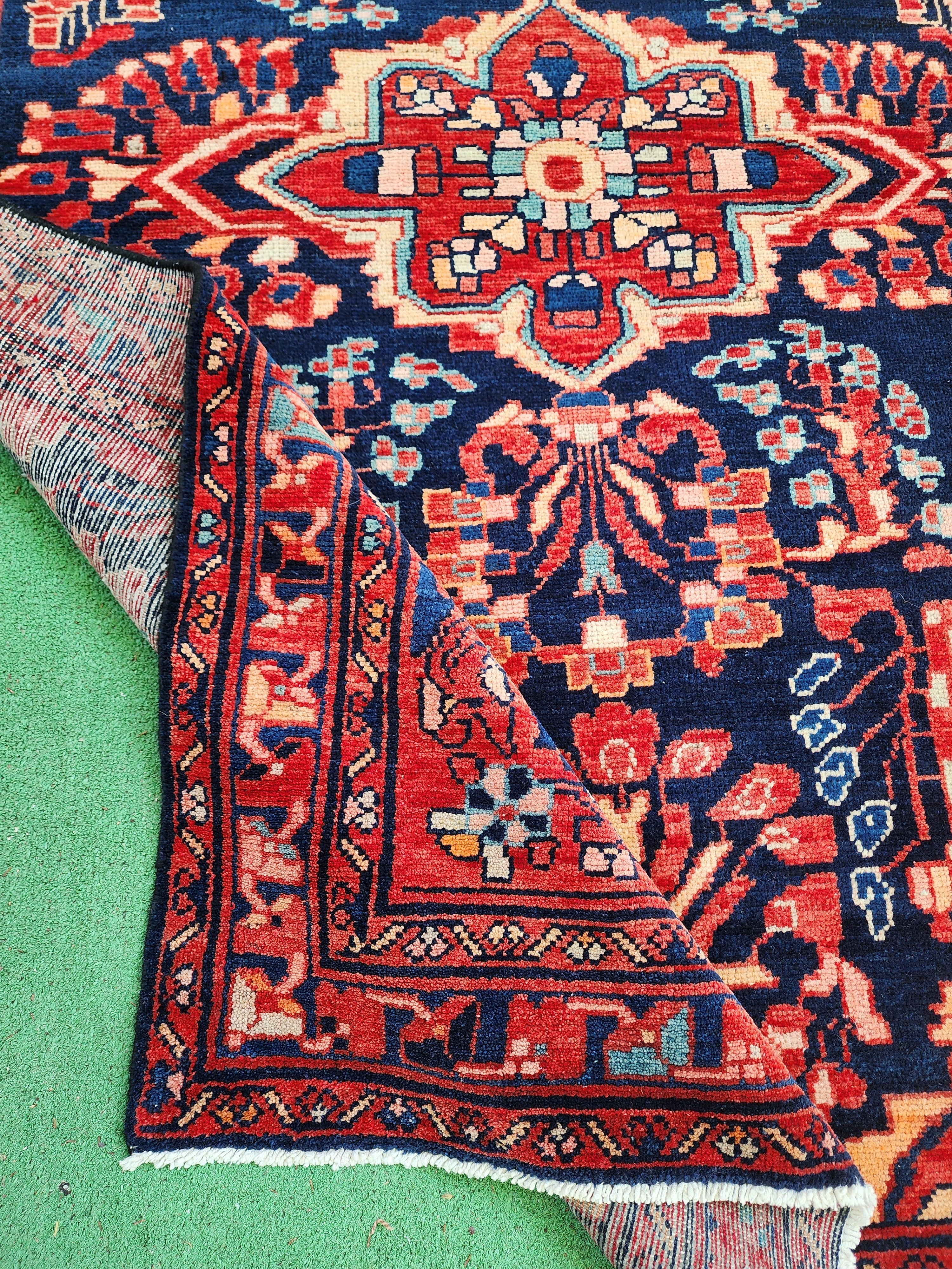 vintage Persian Wool Area Rug — pile detail