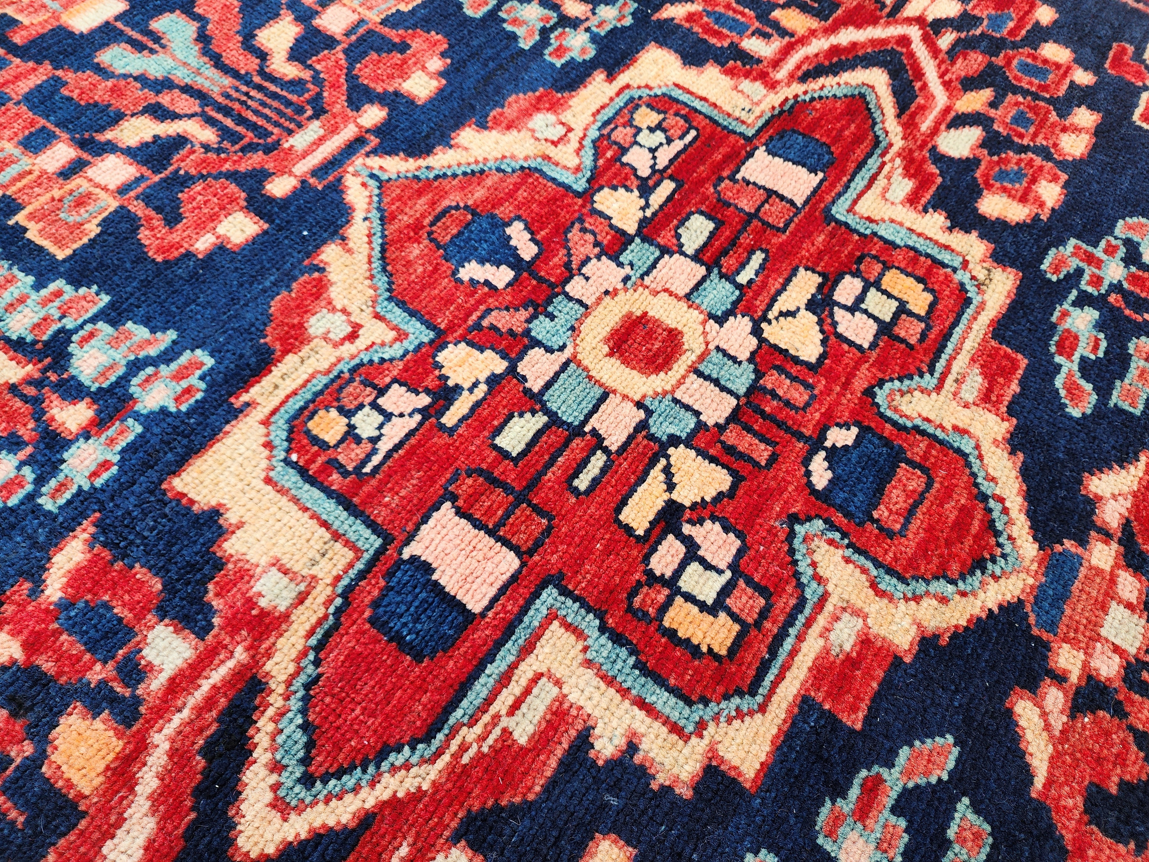 vintage Persian Wool Area Rug — pattern close-up