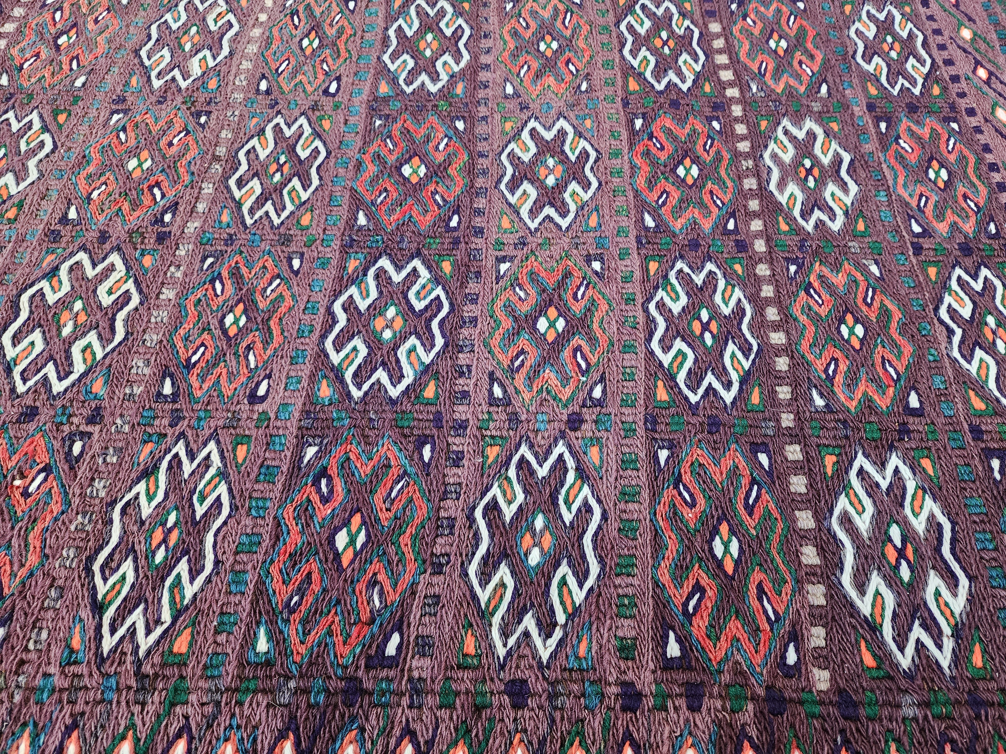 vintage Kilim Wool Runner Rug — back view