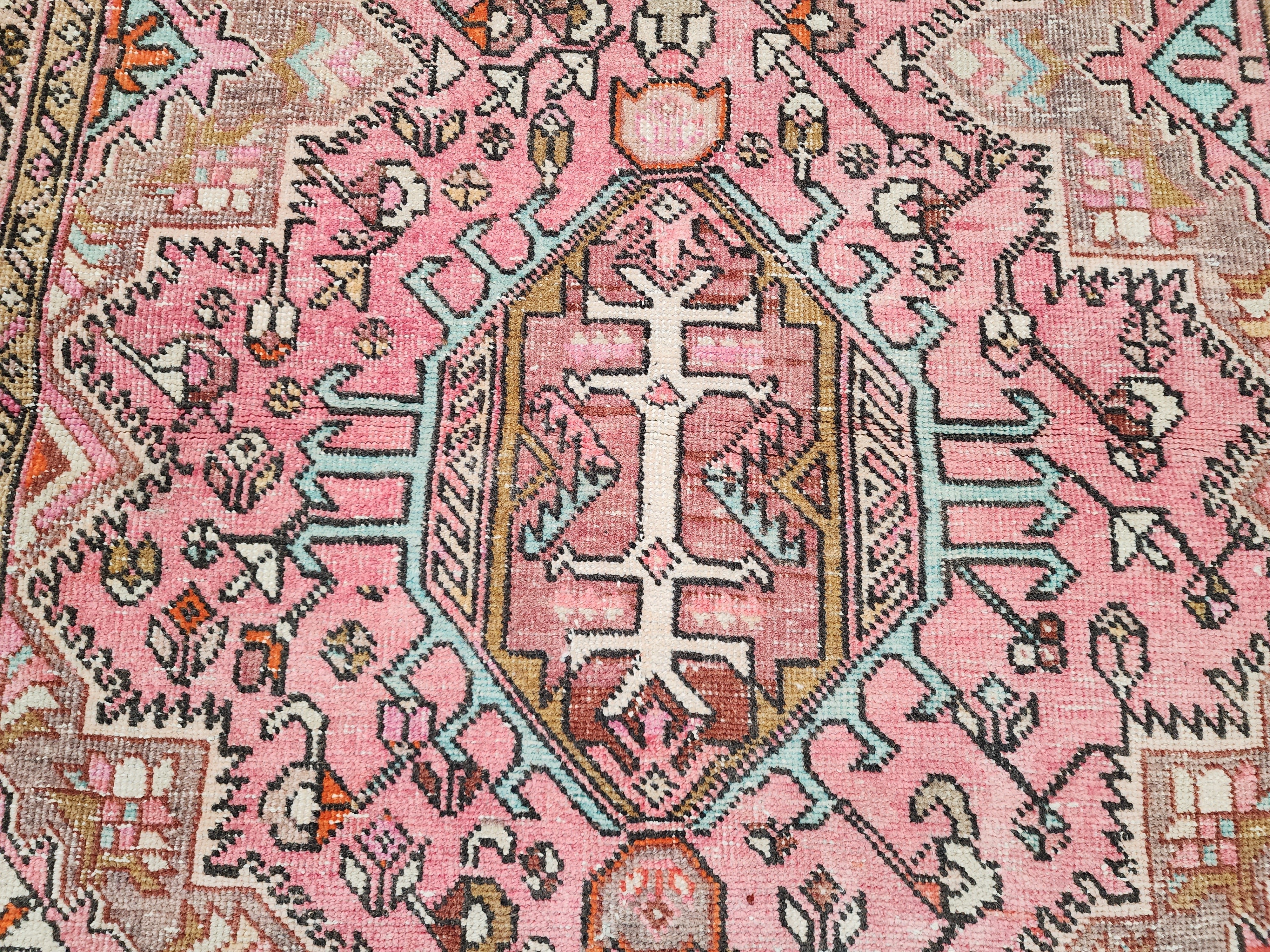 antique Oushak Wool Runner Rug — in setting