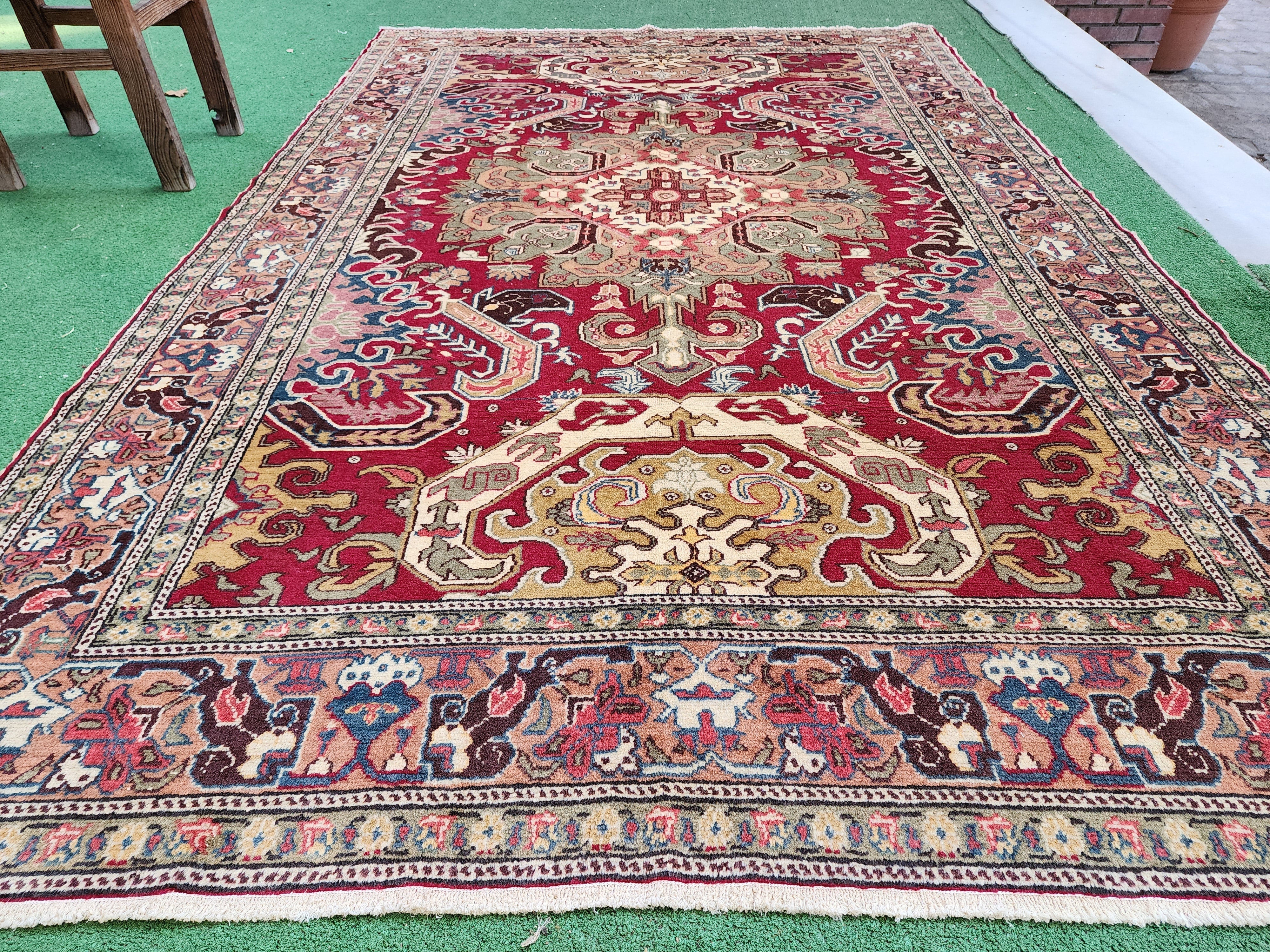 vintage Kayseri Silk Area Rug — pile detail