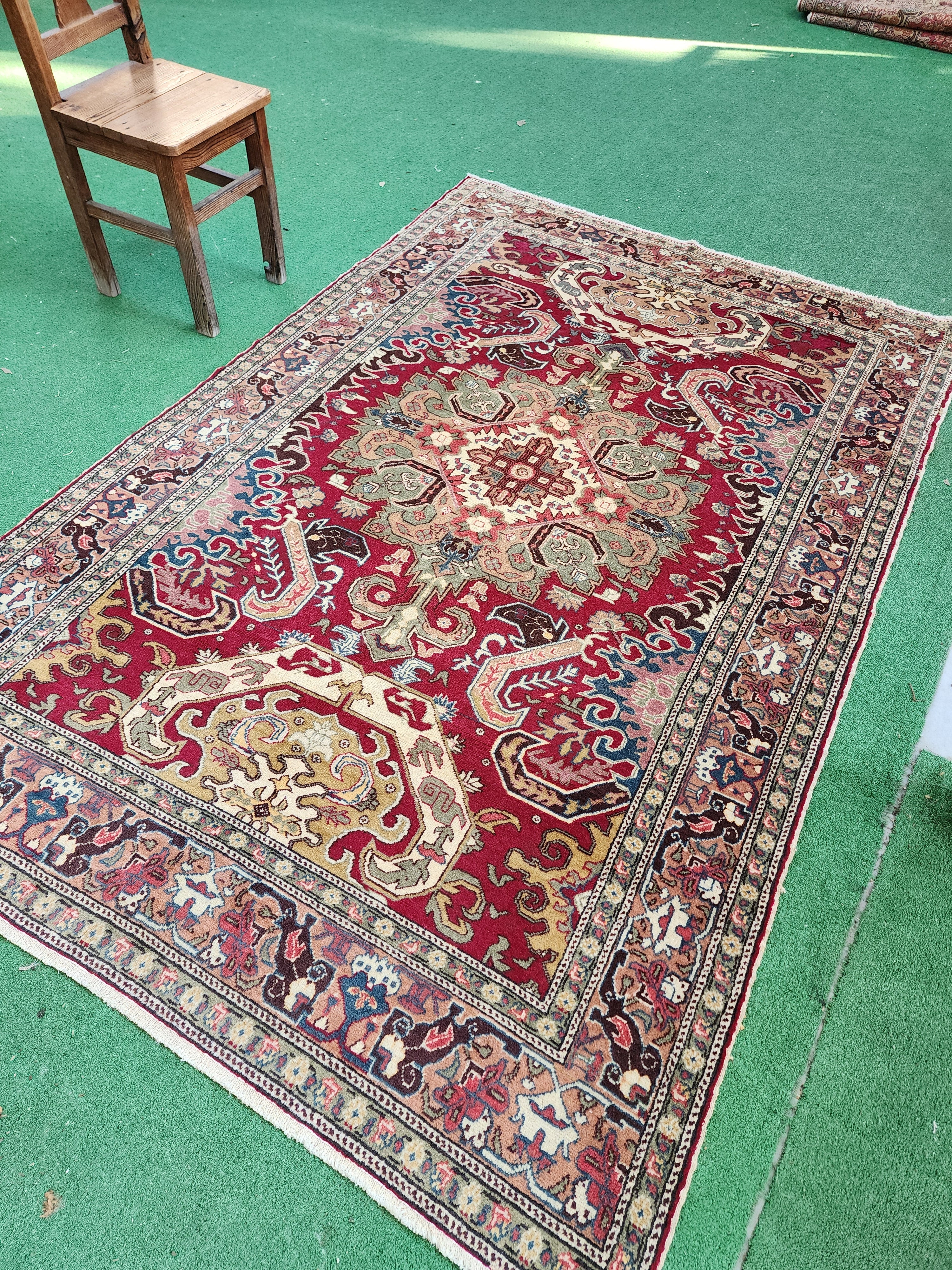 vintage Kayseri Silk Area Rug — back view