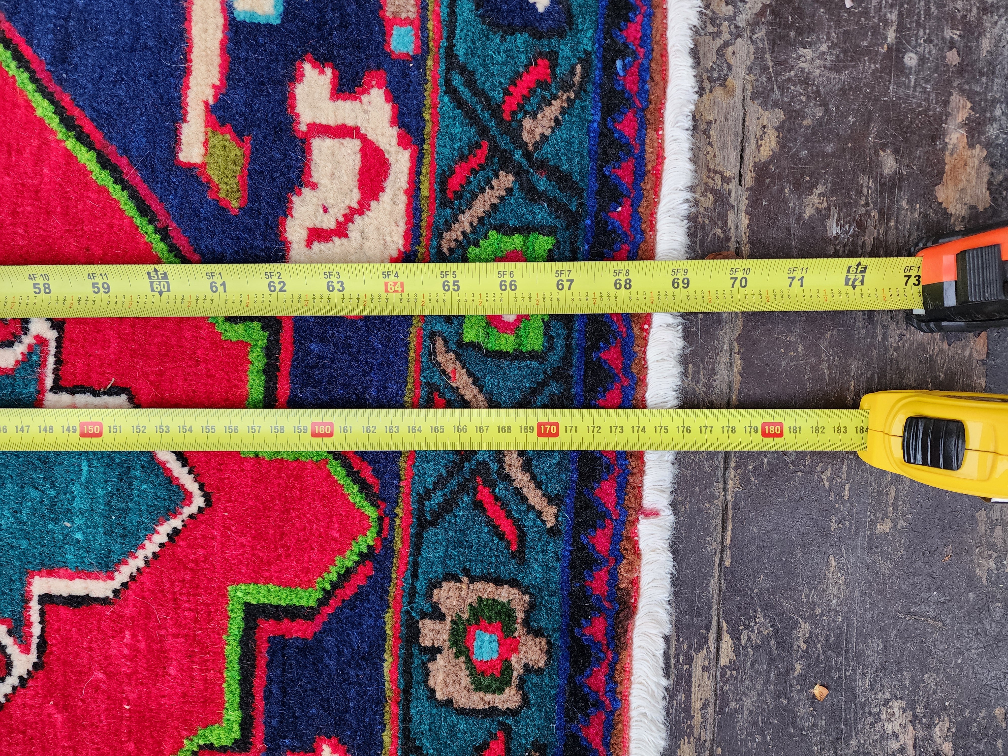 vintage Persian Wool Small Rug — border pattern