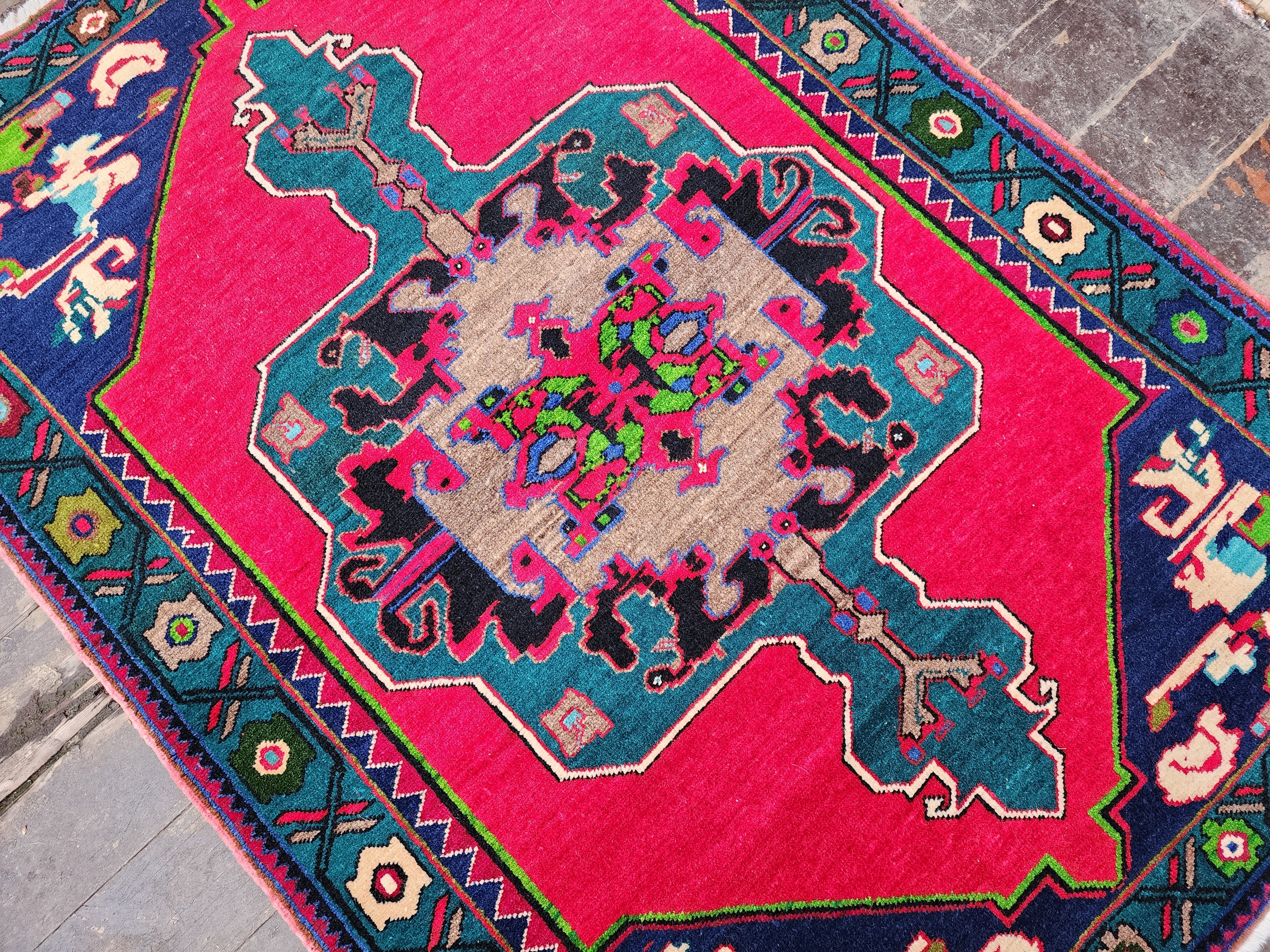 vintage Persian Wool Small Rug — in setting