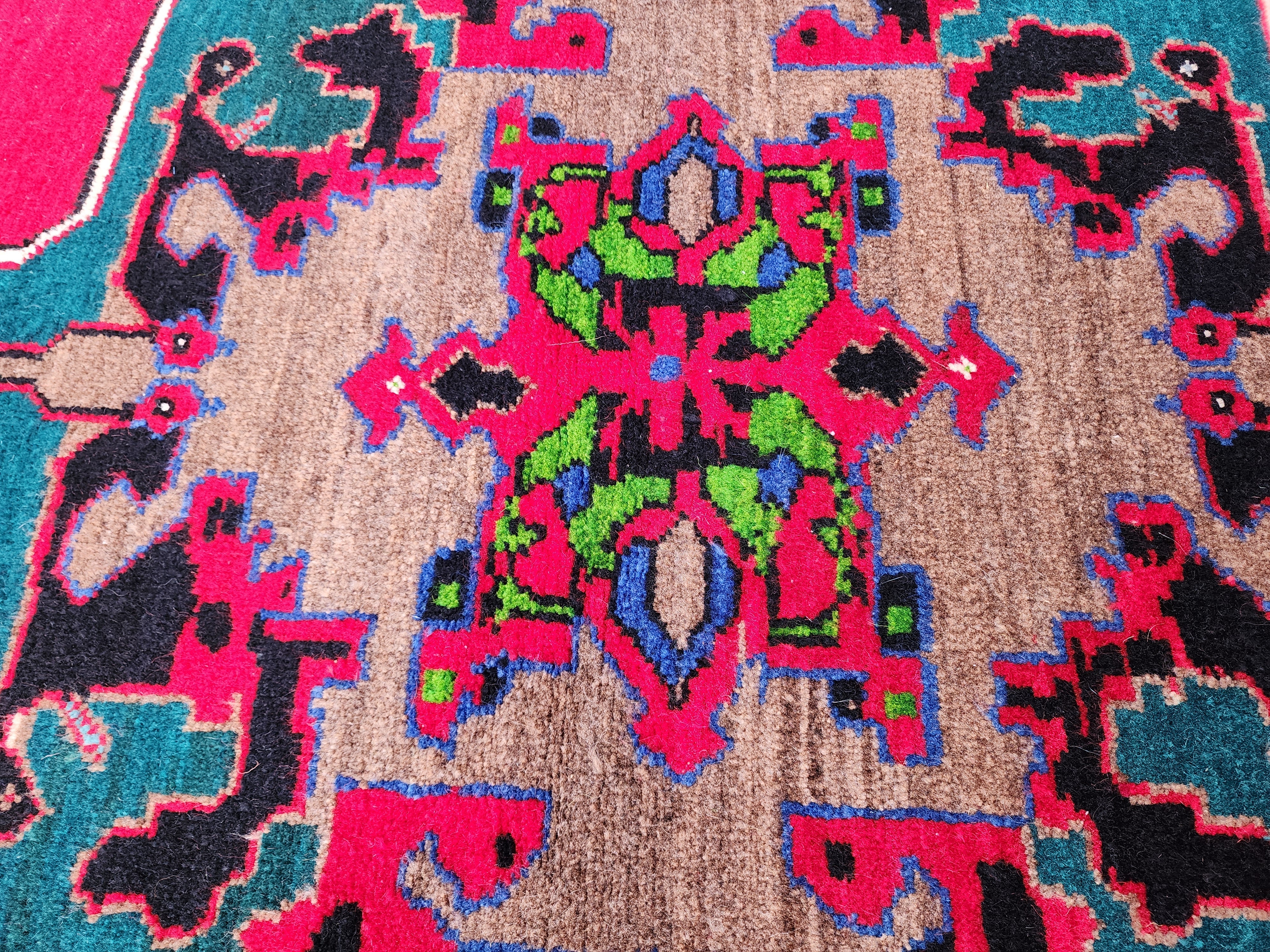 vintage Persian Wool Small Rug — edge weave
