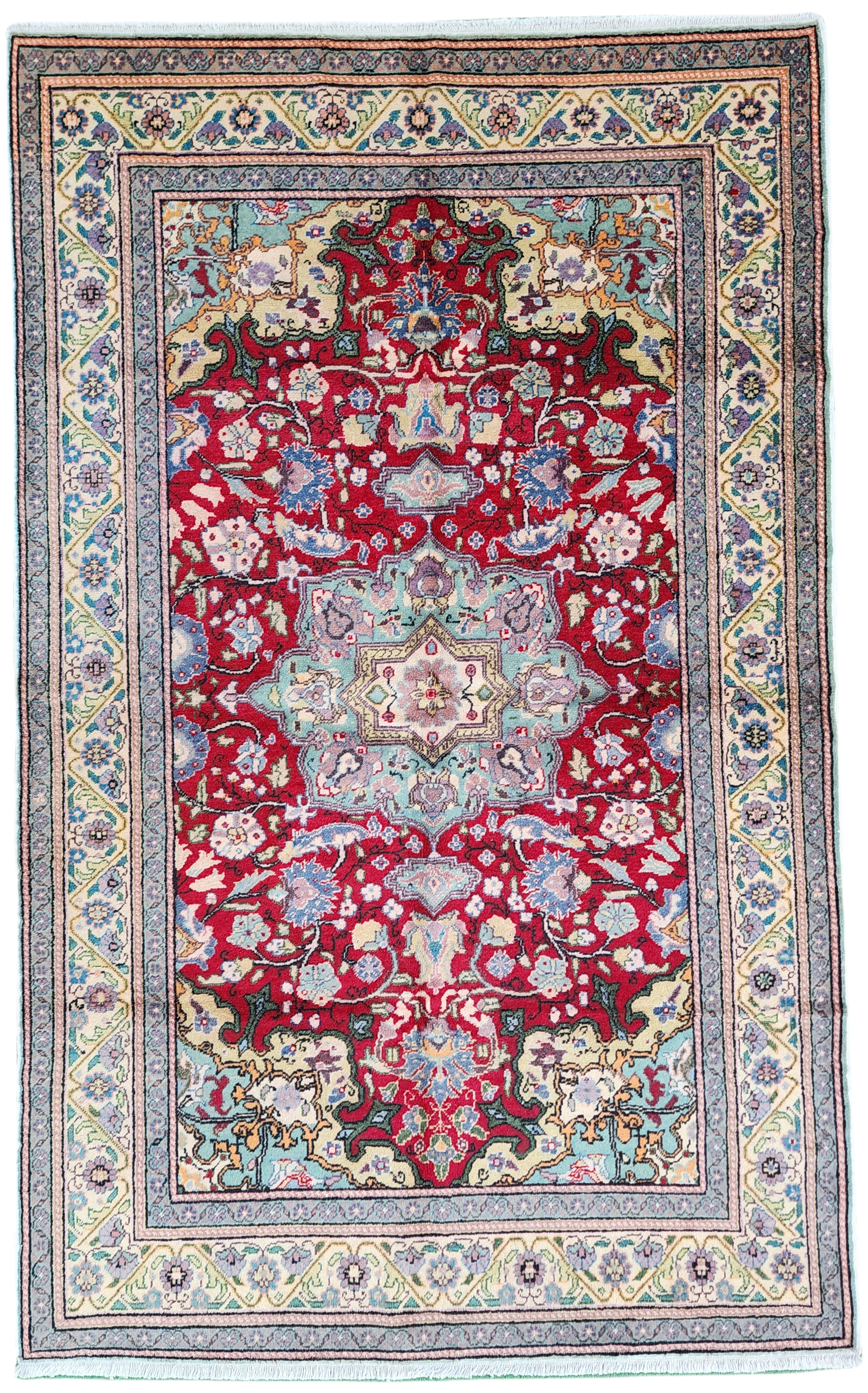 Red Turkish Kayseri Rug, 7'6''x4'11''