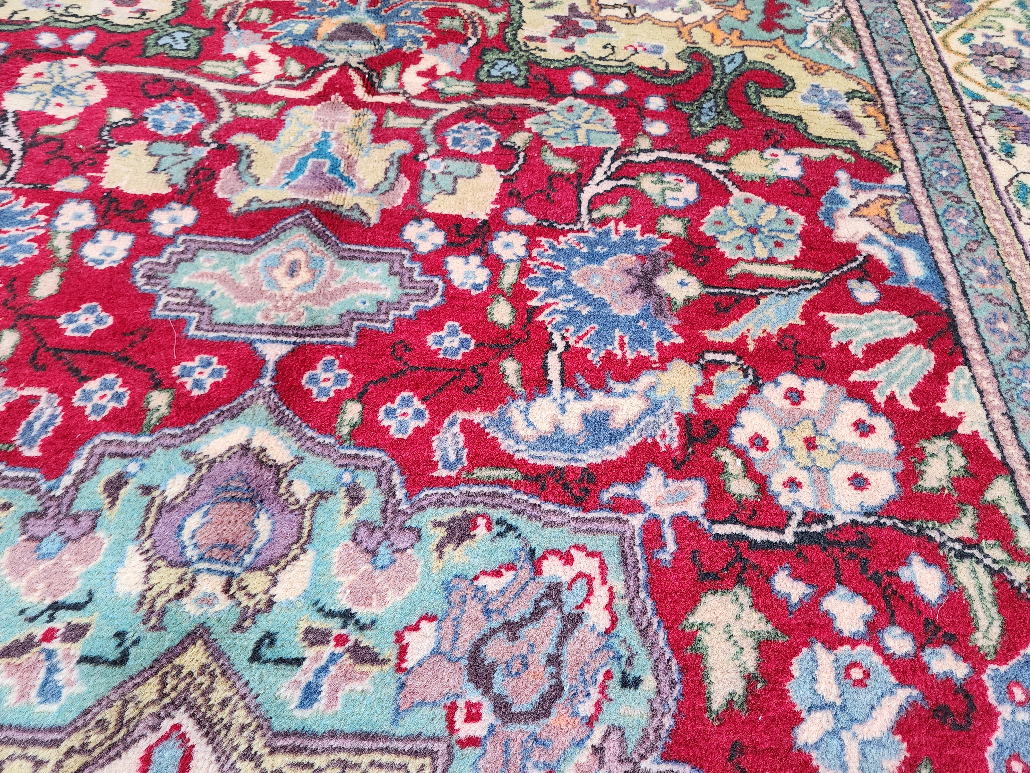 vintage Kayseri Silk Runner Rug — corner detail