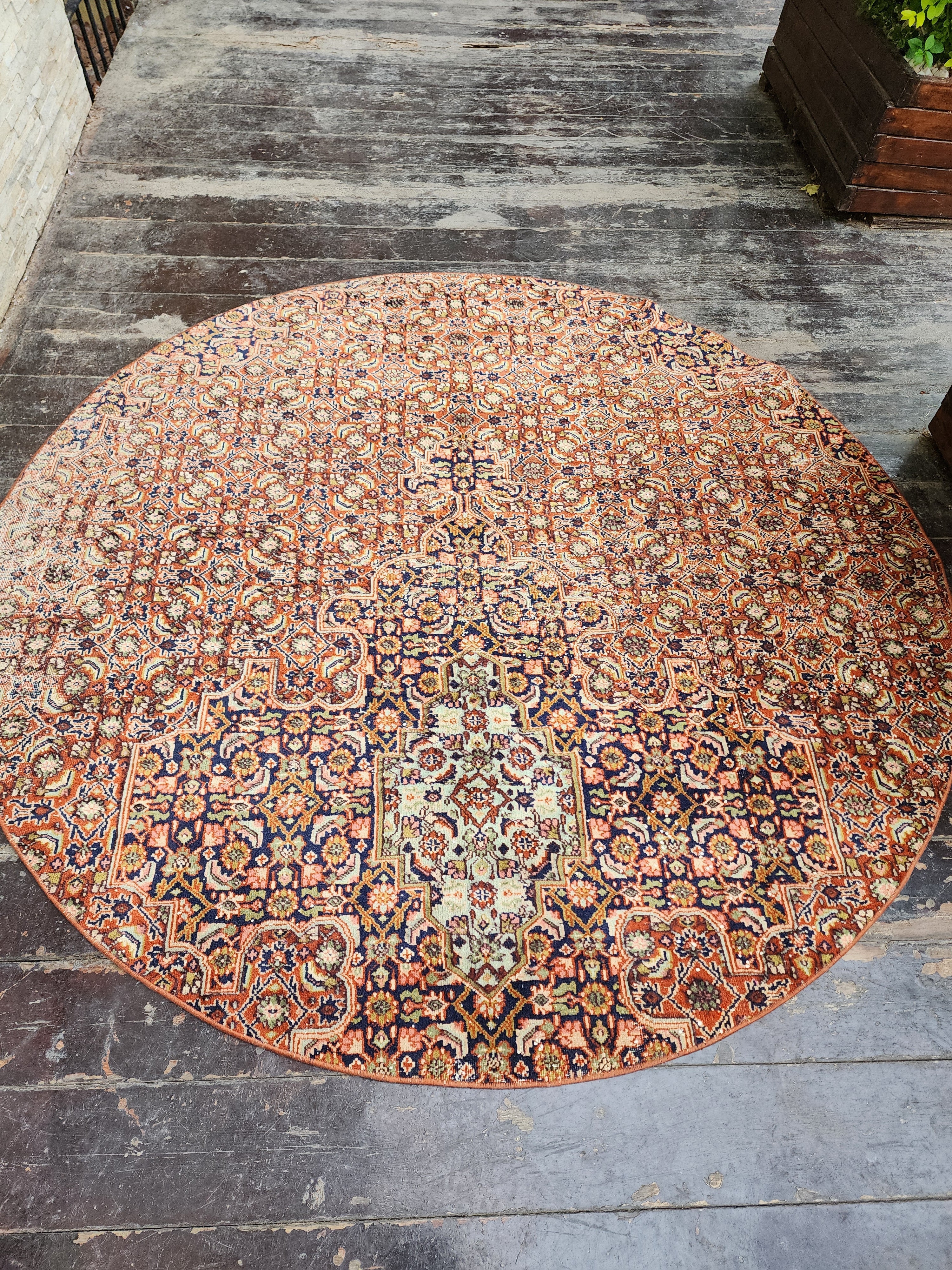 vintage Persian Area Rug — back view