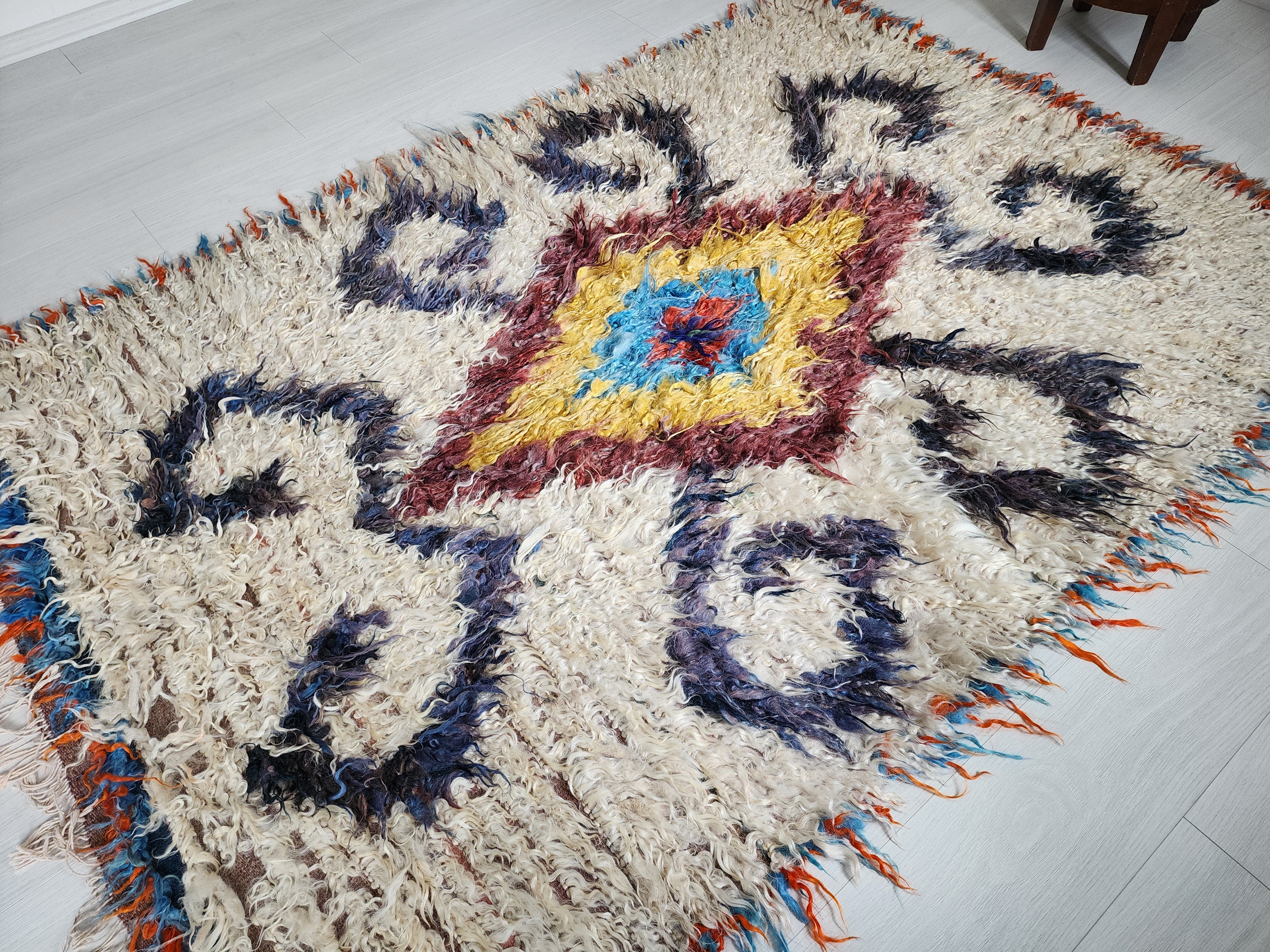 vintage Turkish Wool Area Rug — in setting