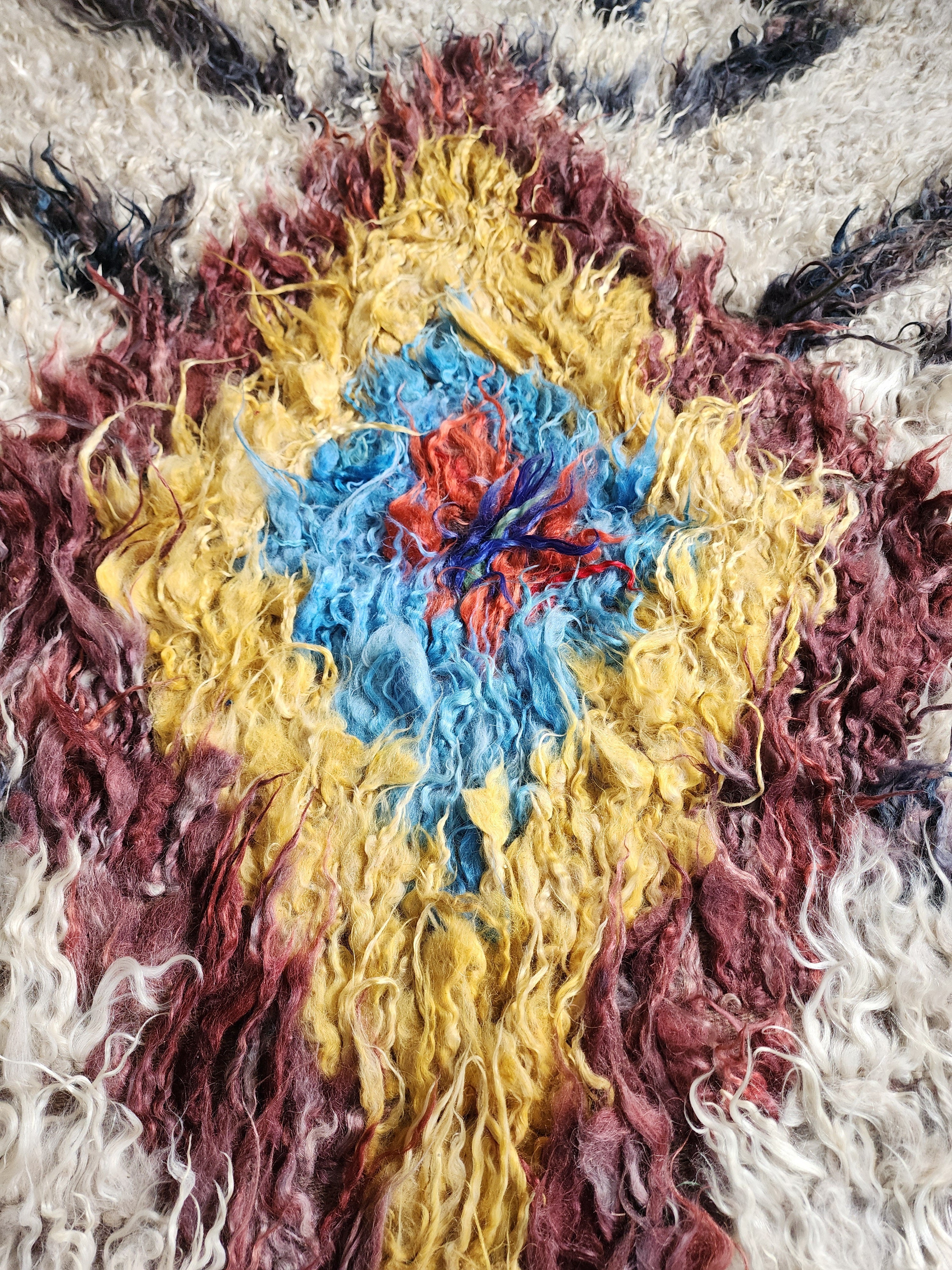 vintage Turkish Wool Area Rug — back view