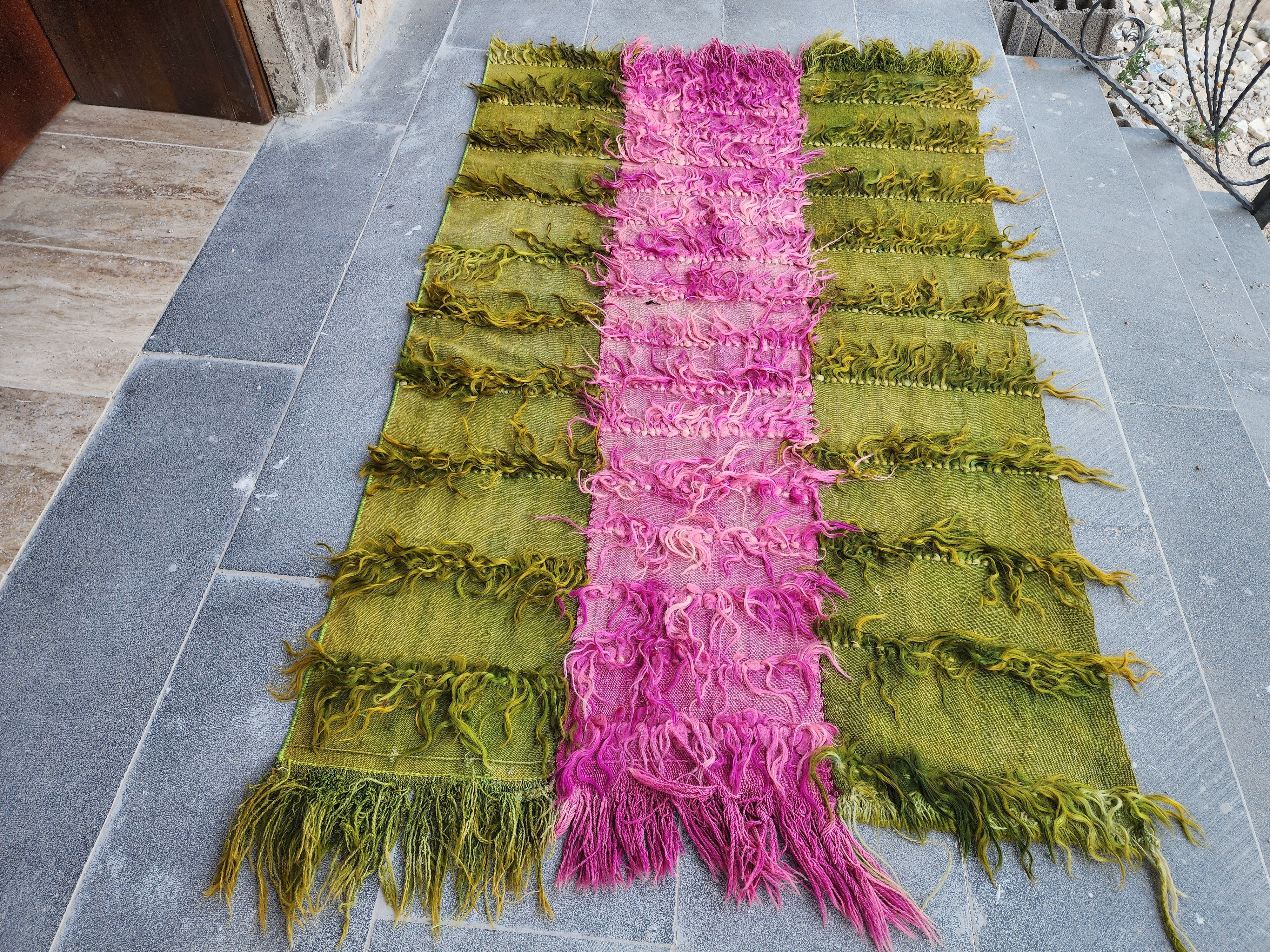 vintage Anatolian Wool Small Rug — detail texture