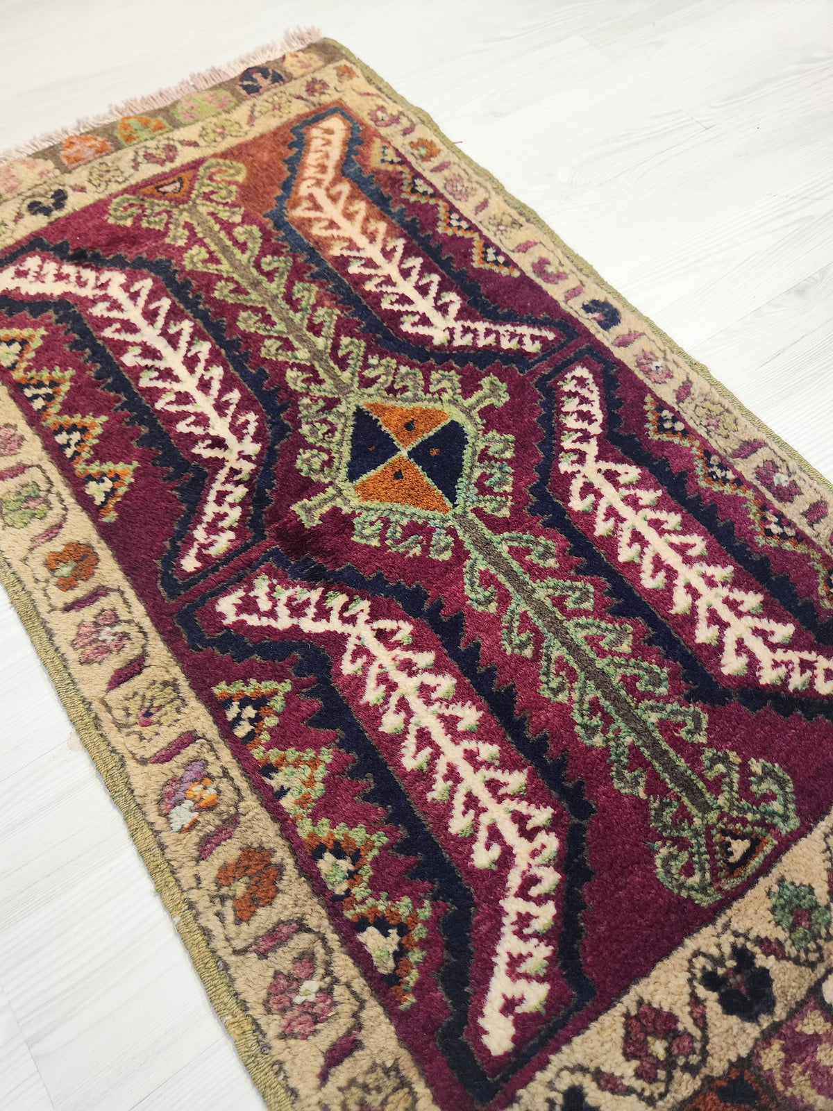 Antique Konya Karaman Rug - Circa 1900s Hand-Knotted Wool Accent Rug - Exceptional Preservation Anatolian Carpet
