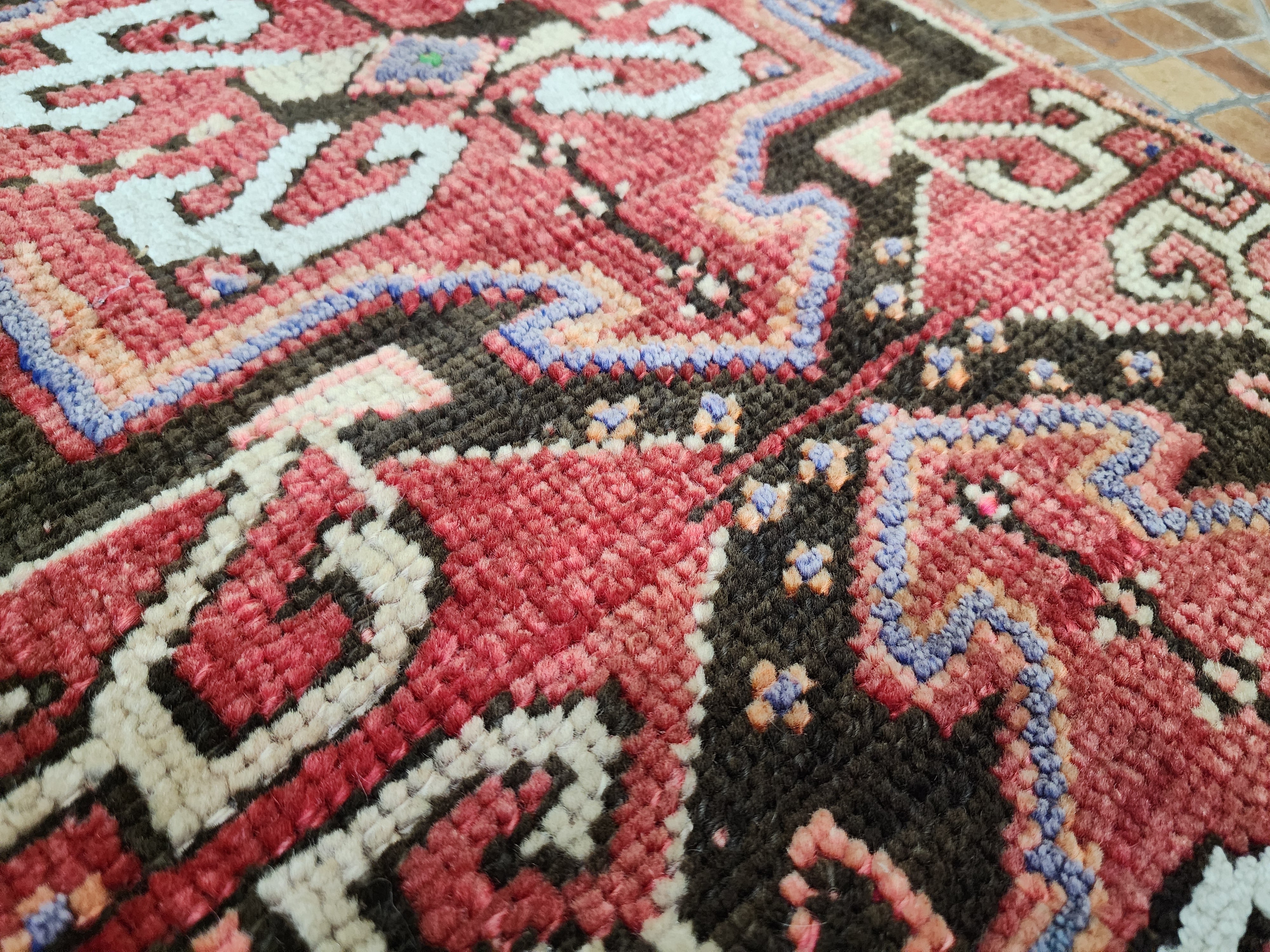 antique Turkish Wool Small Rug — corner detail