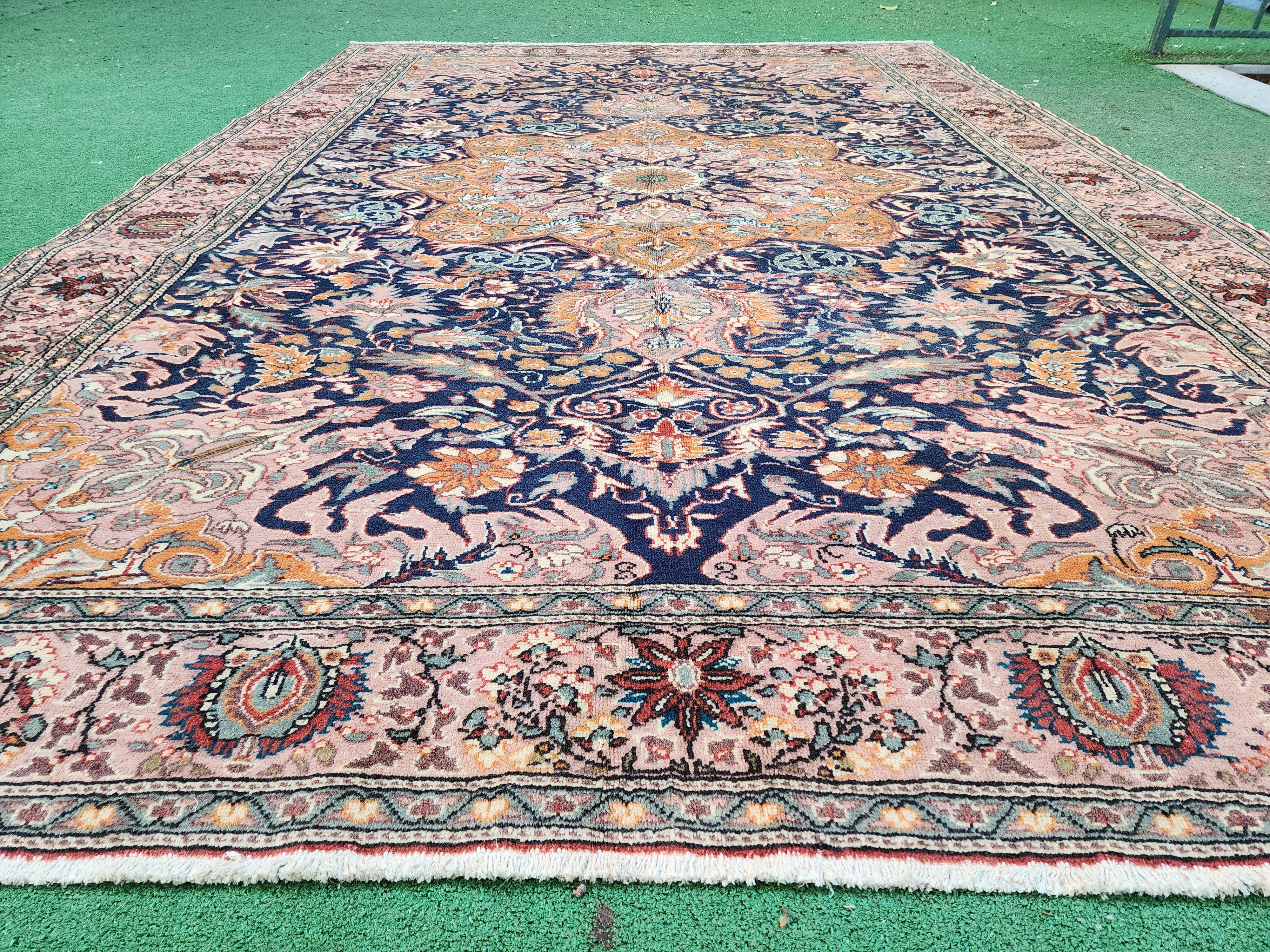 Blue and Brown Turkish Kayseri Rug 6'6''x9'8''