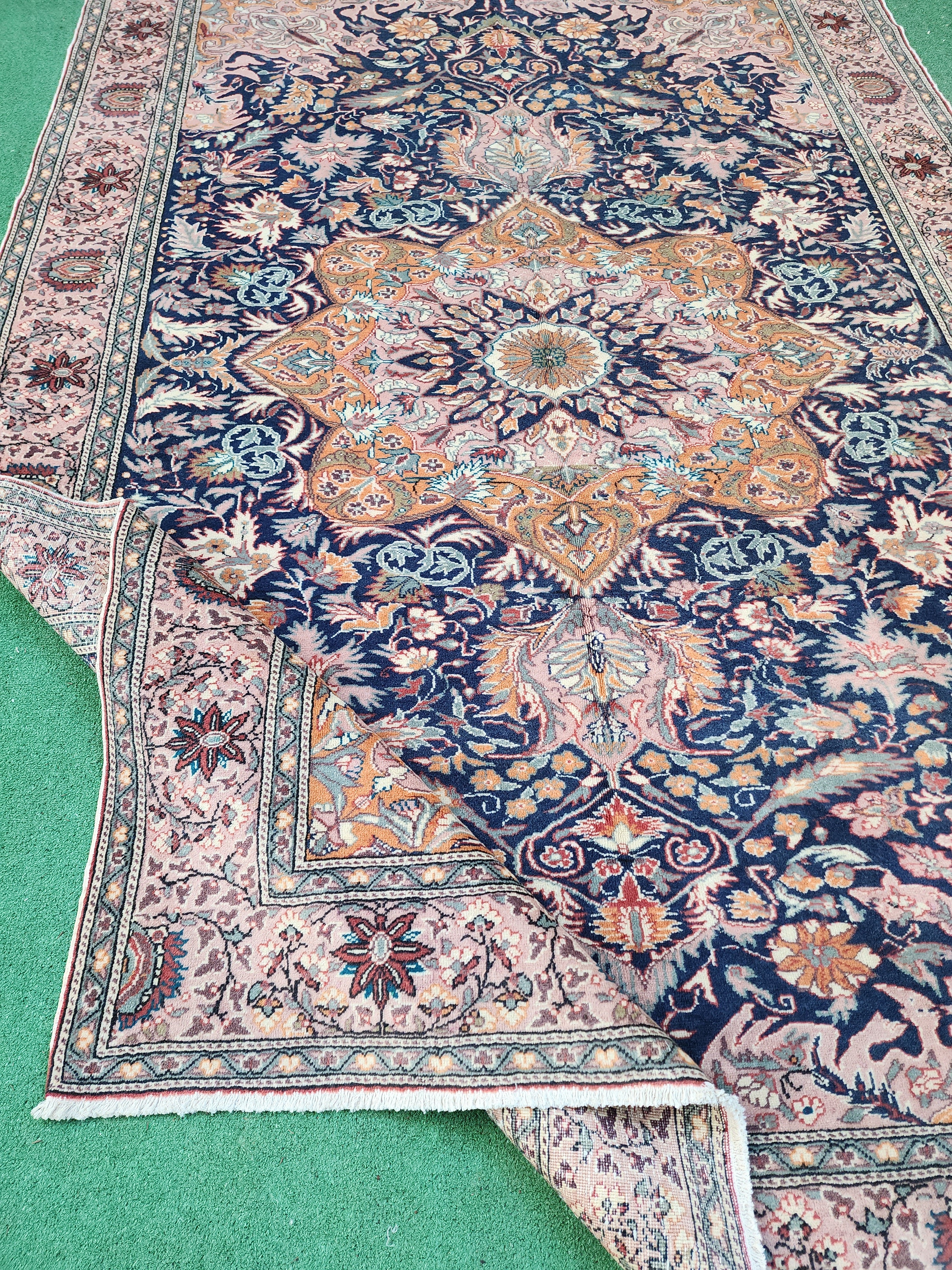 Blue and Brown Turkish Kayseri Rug 6'6''x9'8''