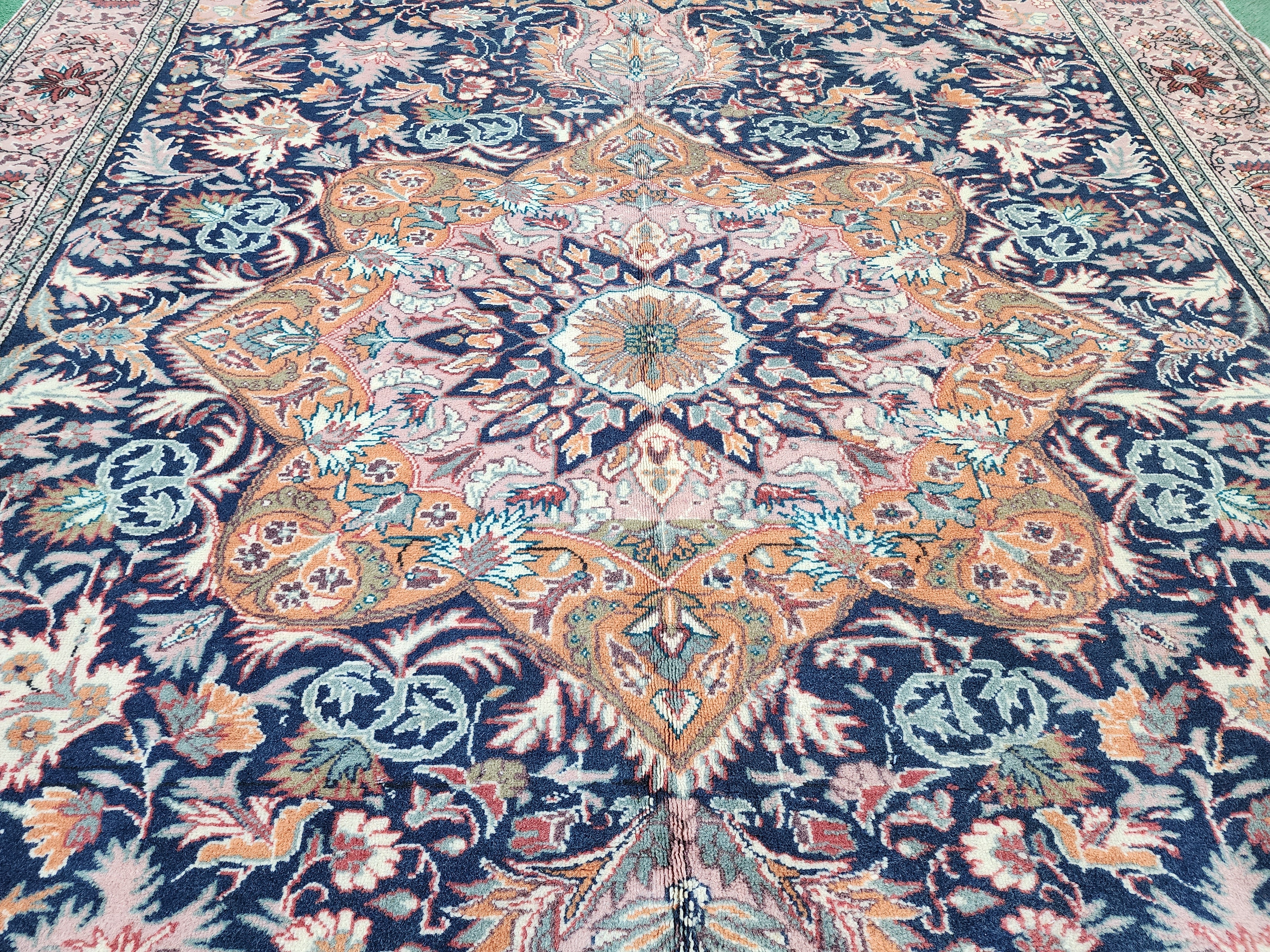 Blue and Brown Turkish Kayseri Rug 6'6''x9'8''