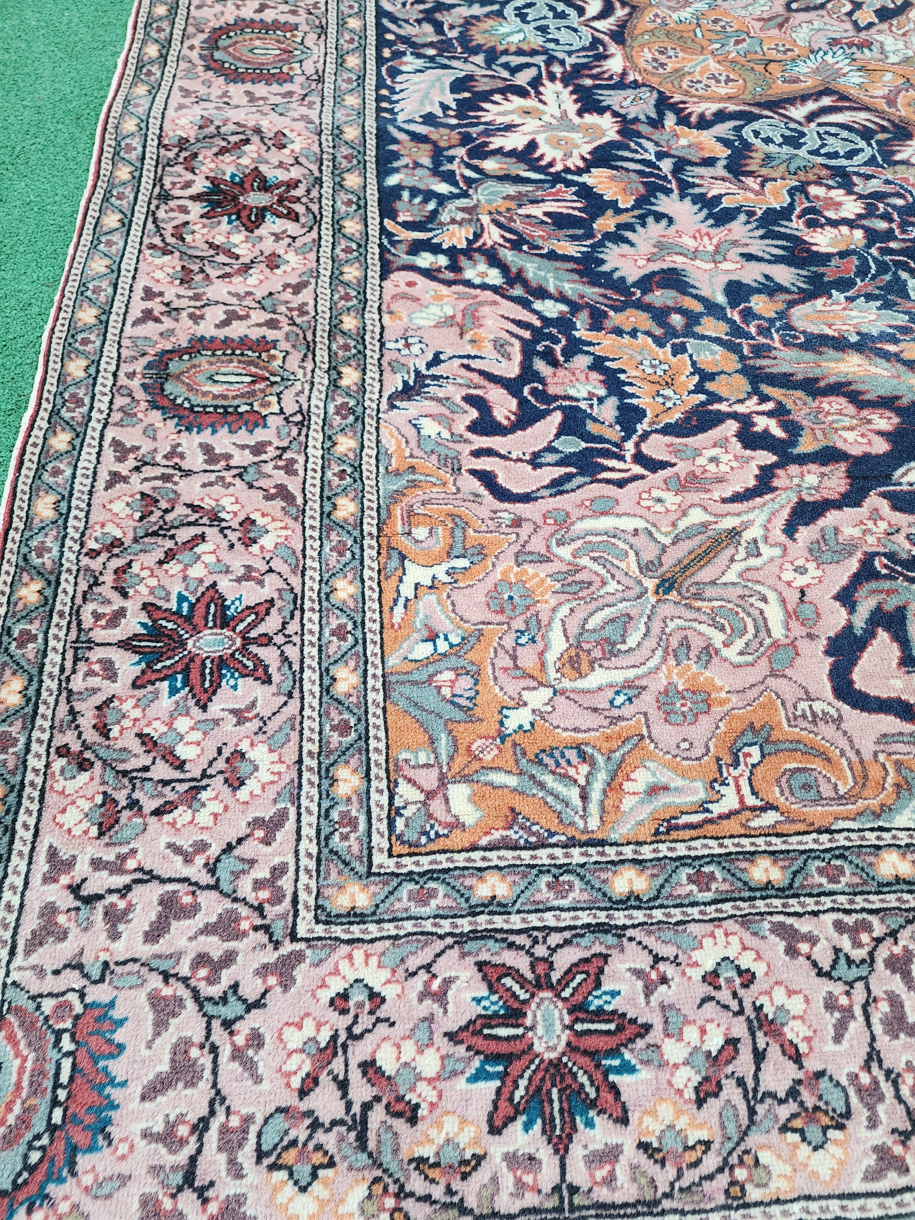 Blue and Brown Turkish Kayseri Rug 6'6''x9'8''