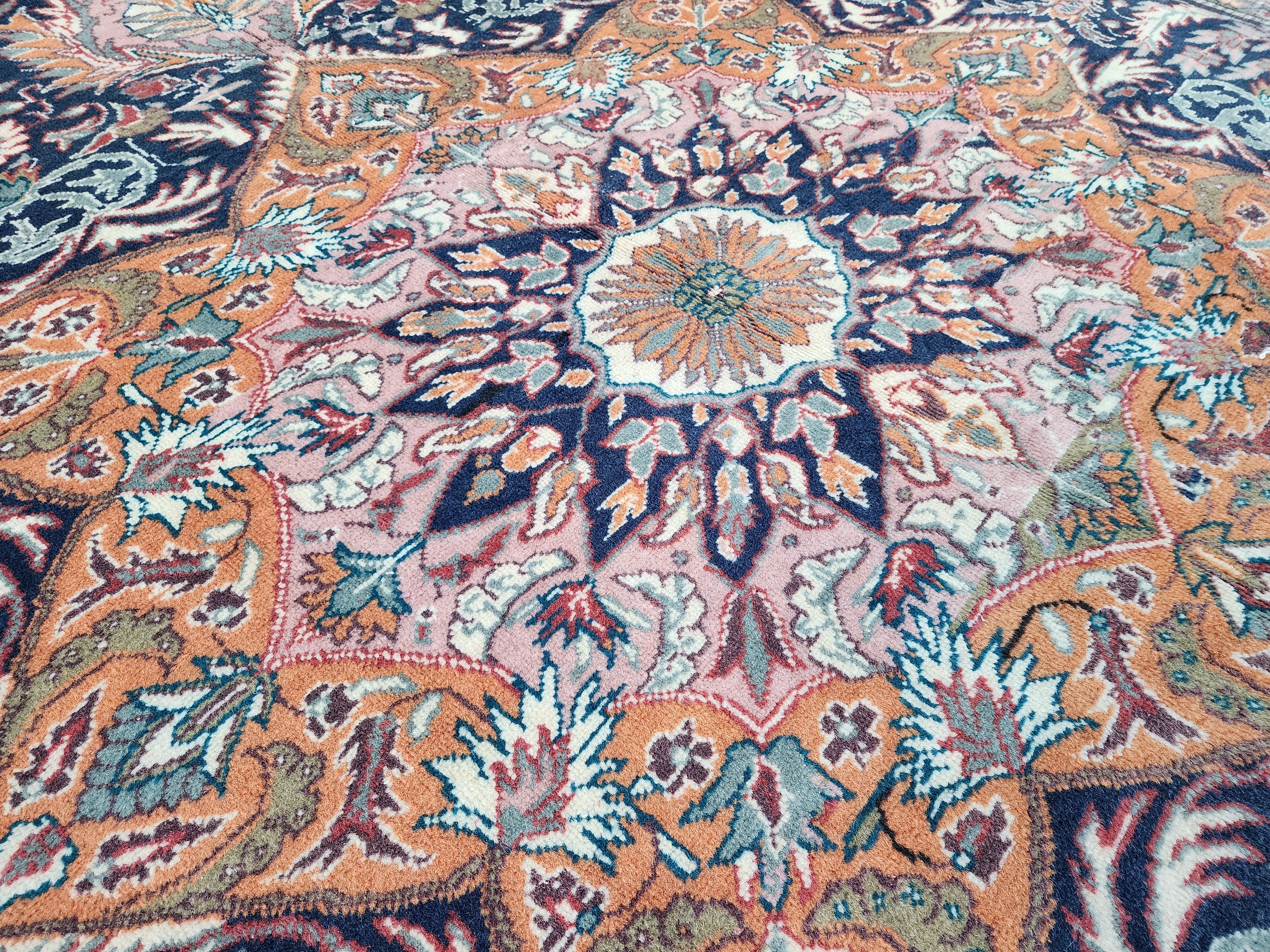 Blue and Brown Turkish Kayseri Rug 6'6''x9'8''