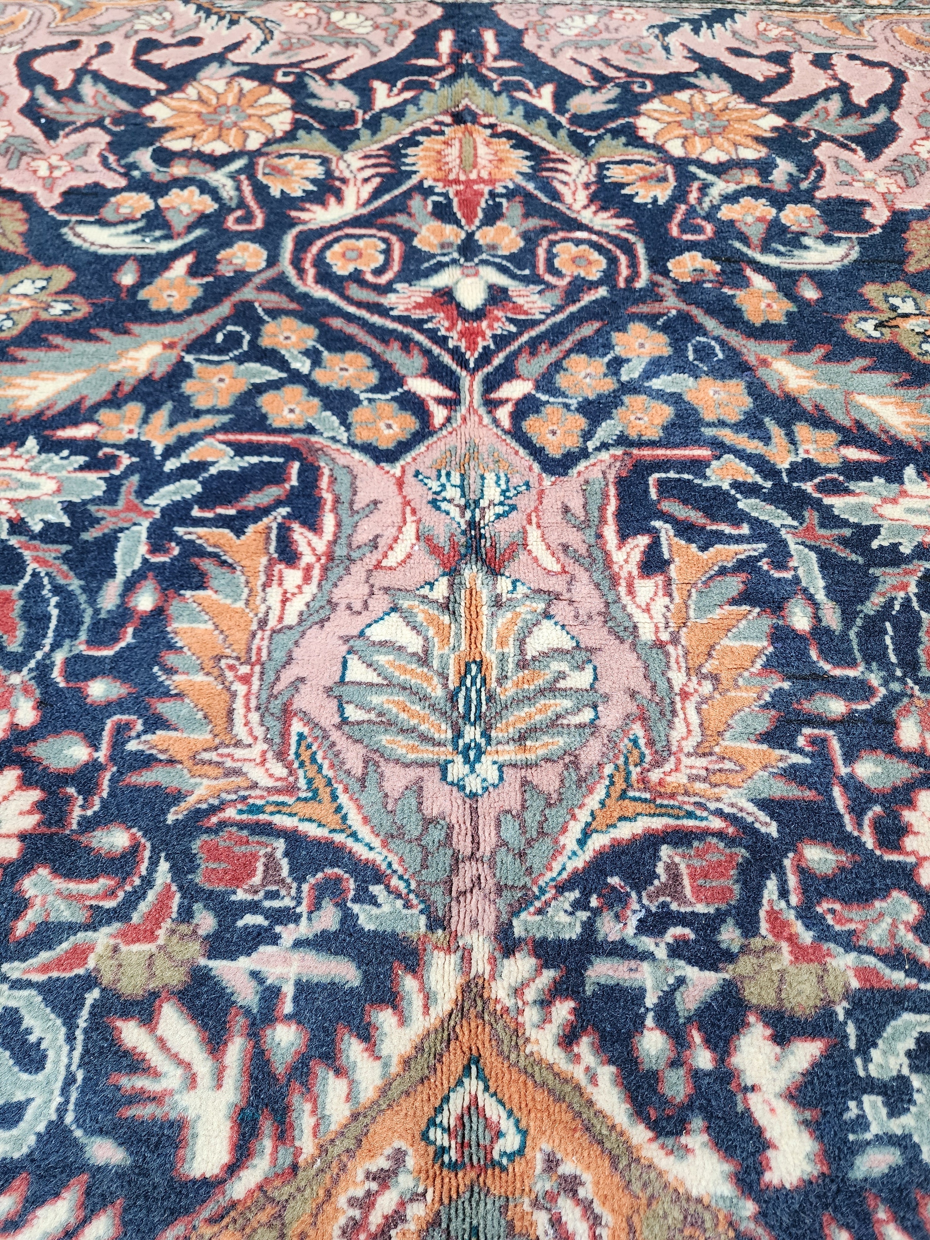 vintage Kayseri Wool Large Area Rug — border pattern