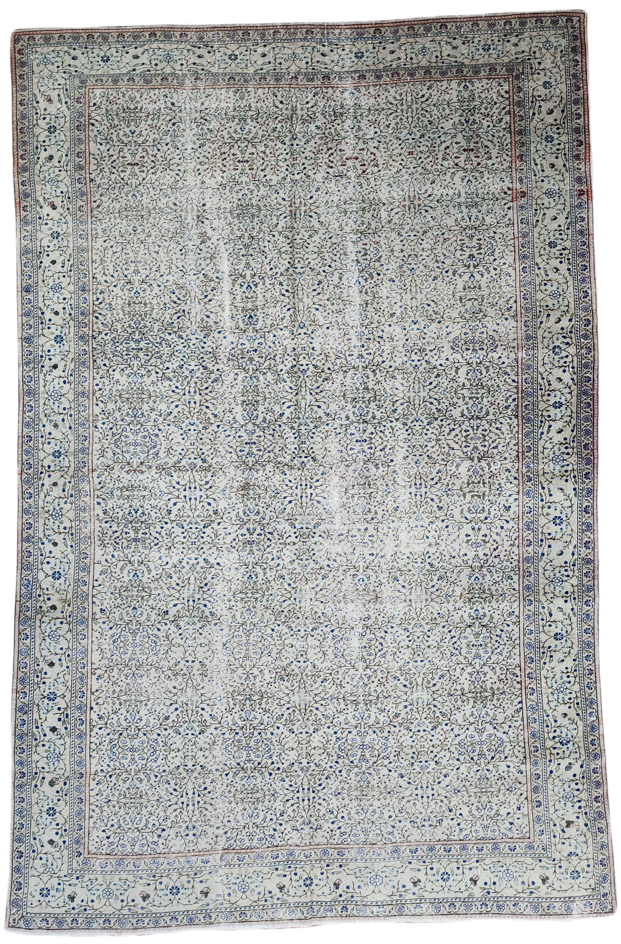 Kayseri Turkish Rug, Vintage Handmade Organic Wool Rug 9'4"x6'1"