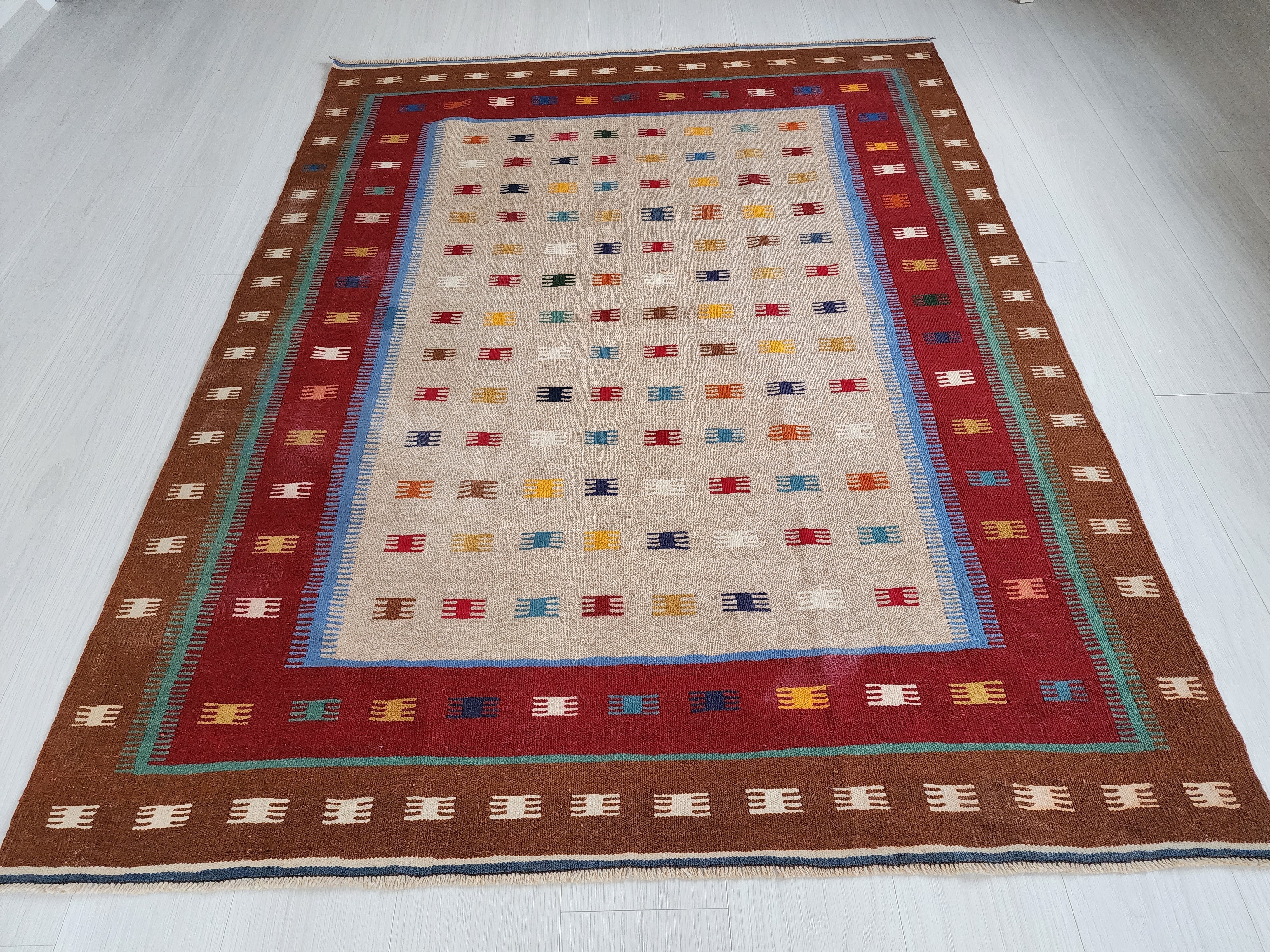 vintage Konya Wool Runner Rug — detail texture