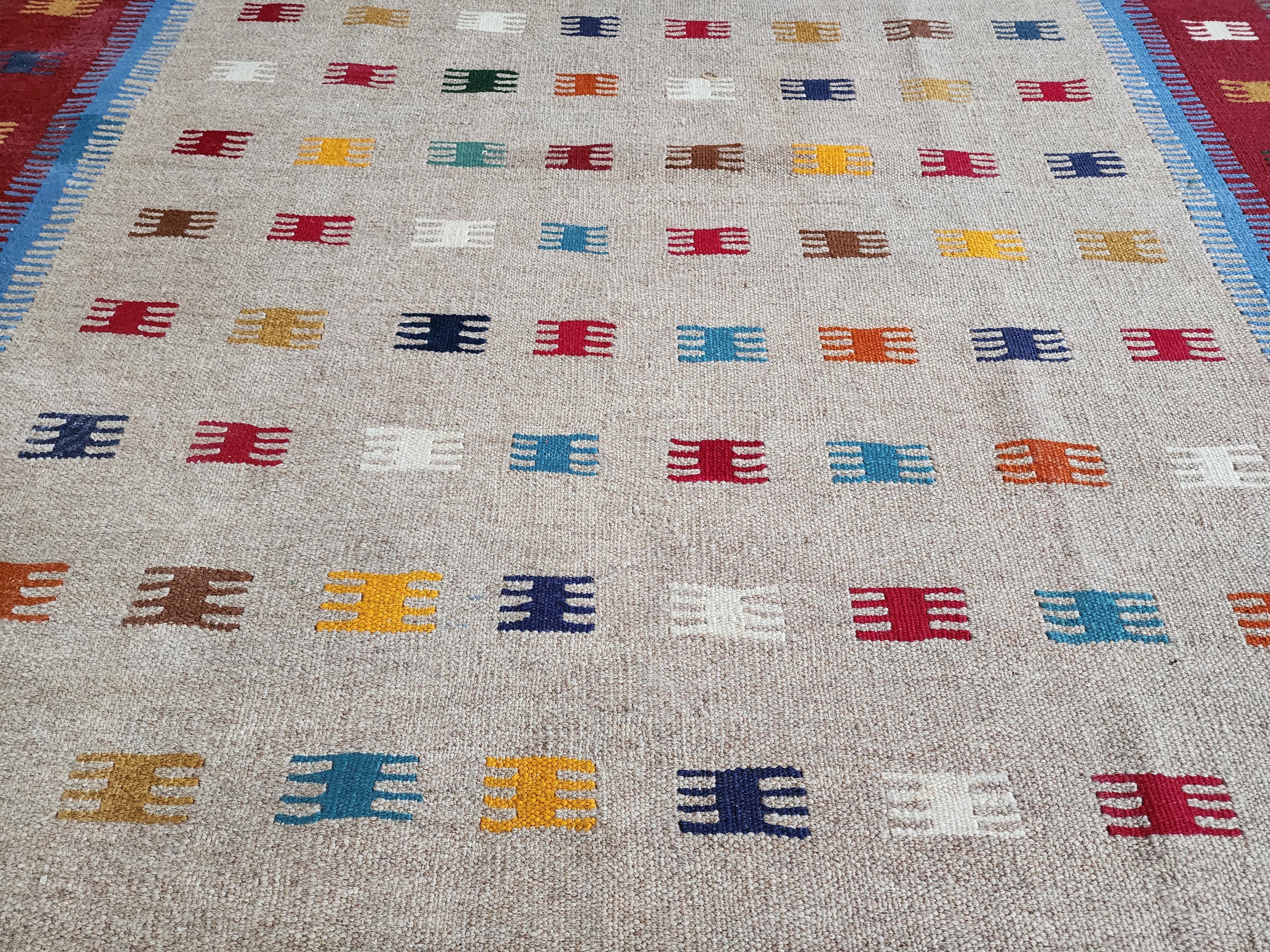 vintage Konya Wool Runner Rug — corner detail