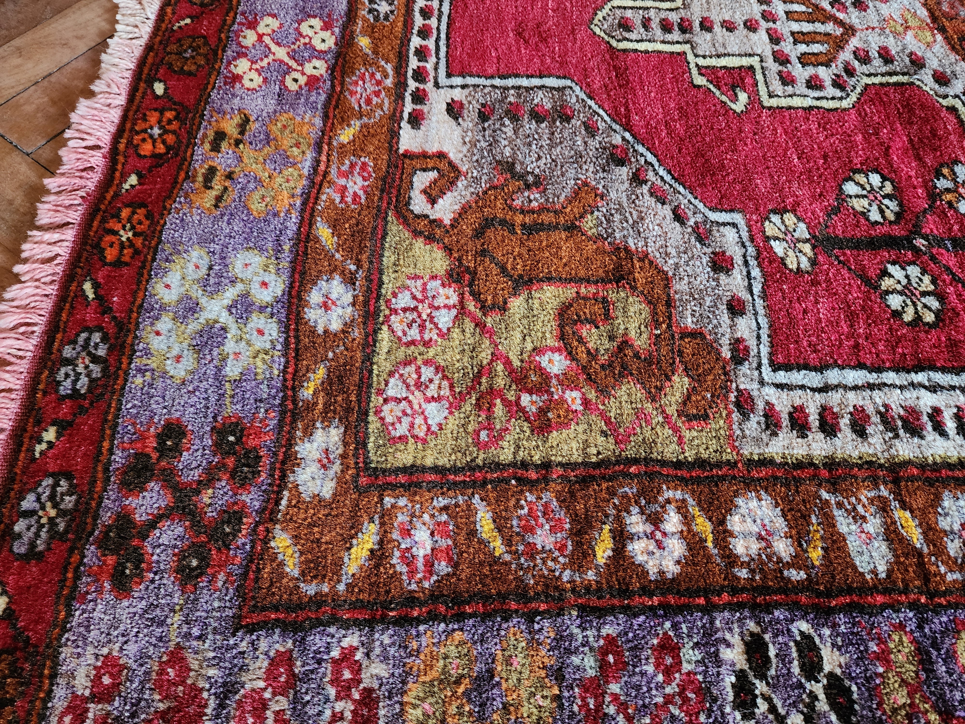 vintage Konya Wool Small Rug — detail texture