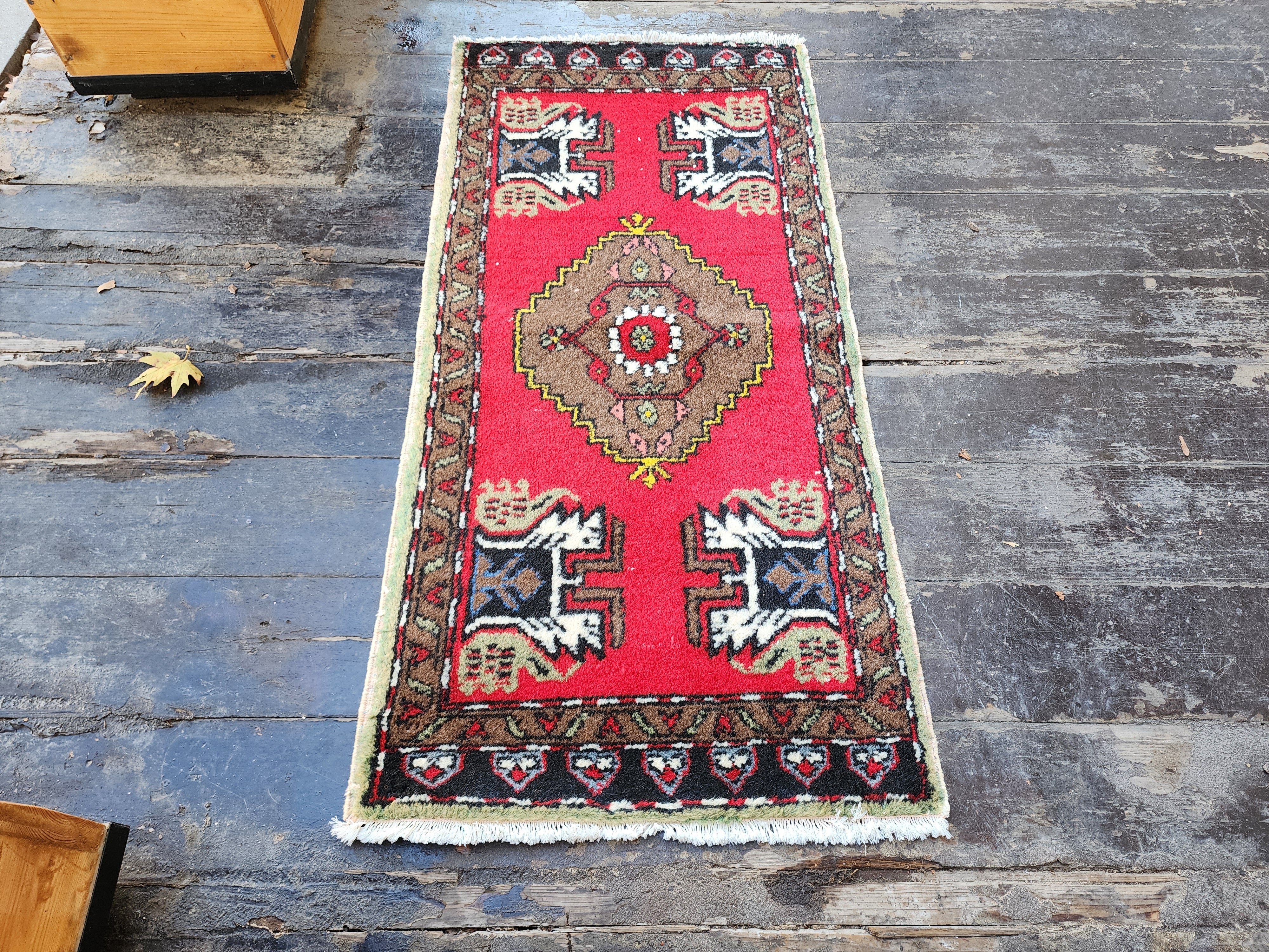 vintage Anatolian Small Rug — detail texture