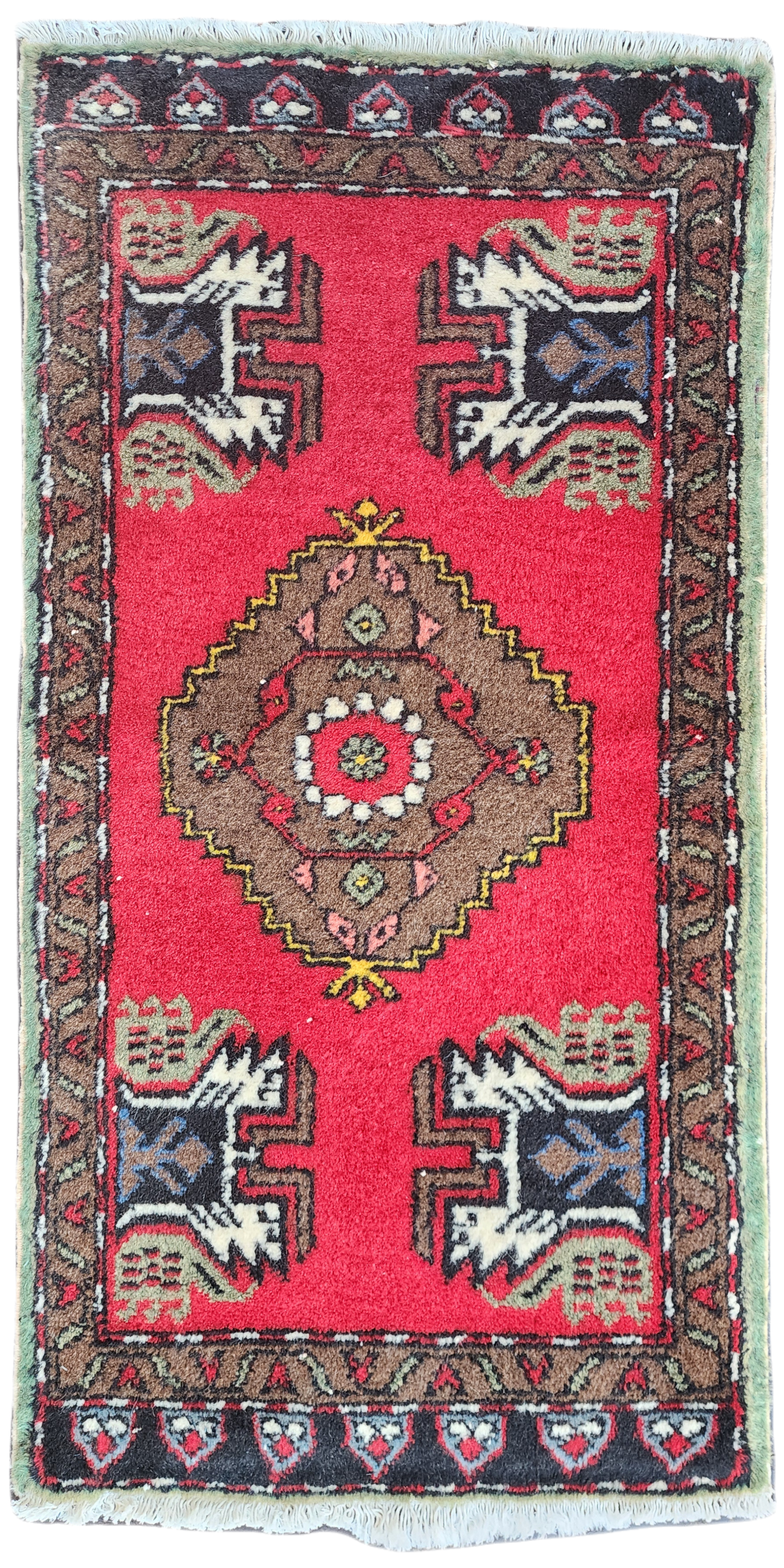Red Turkish Rug, 3'4''x1'10''
